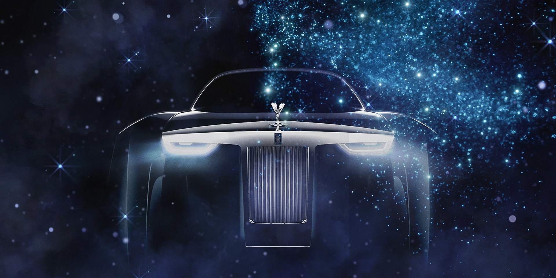 A frontal exterior view of the visionary Rolls-Royce 100ex