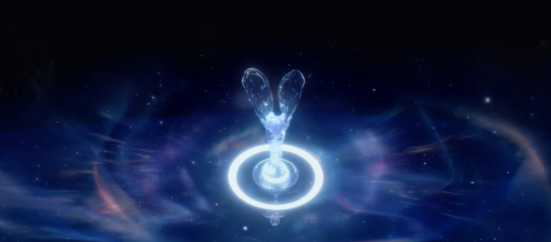 The iconic Rolls-Royce Spirit of ecstasy formed from magical glowing glass