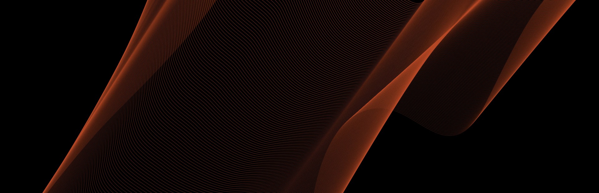An orange and black flowing pattern background for the Collecting and Curating section