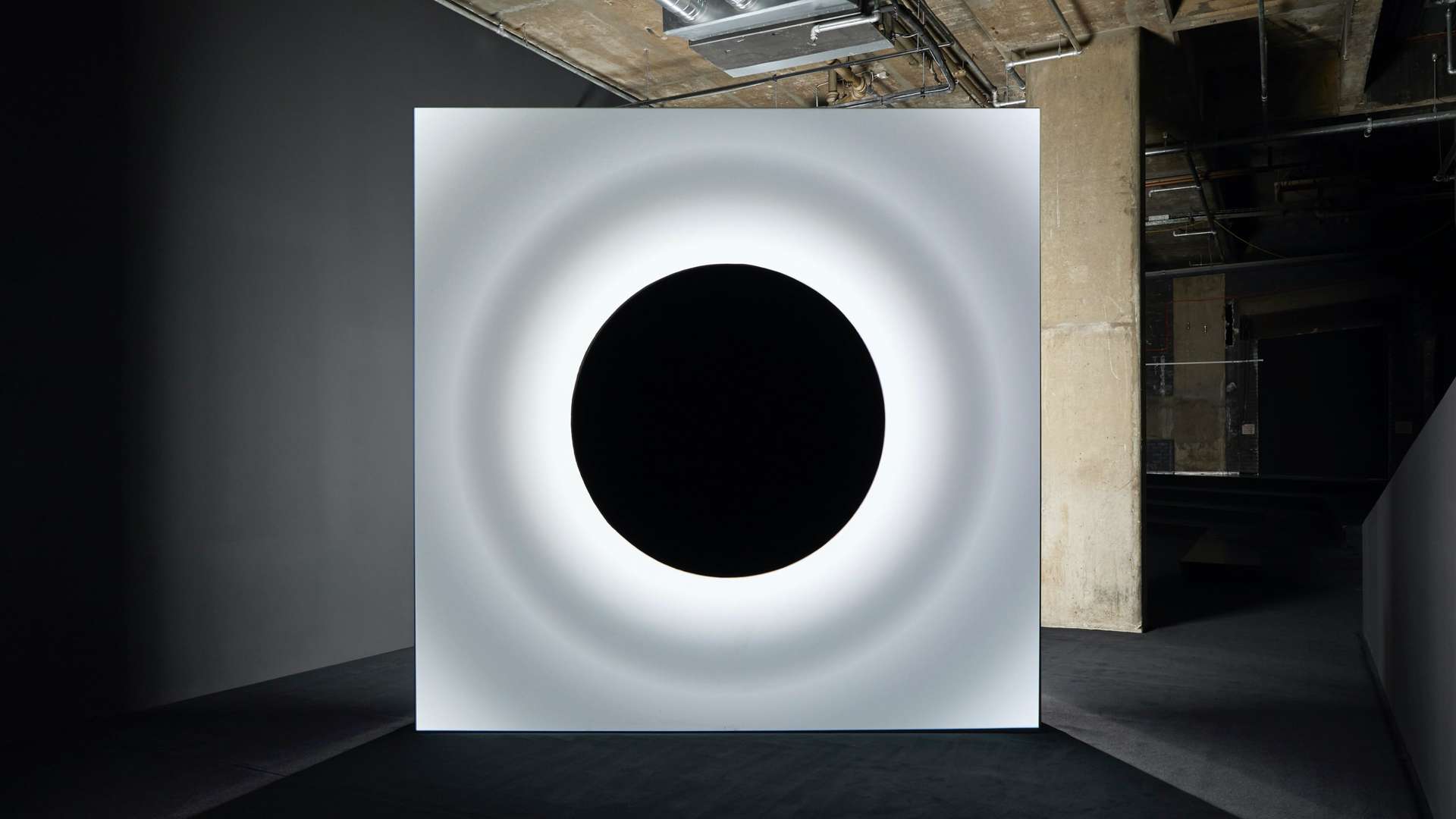 "Point of no return" - a piece of moving artwork by Japanese visual artist Ryoji Ikeda