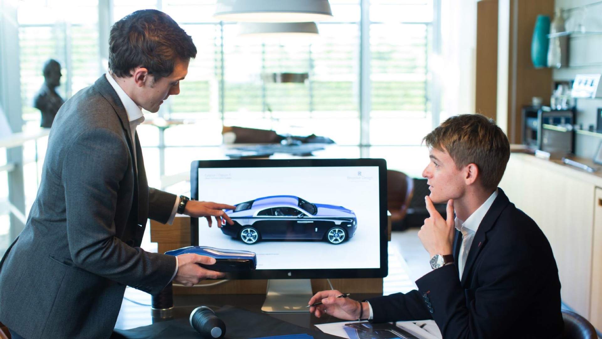 Two of Rolls-Royce's talented designers sharing creative thoughts