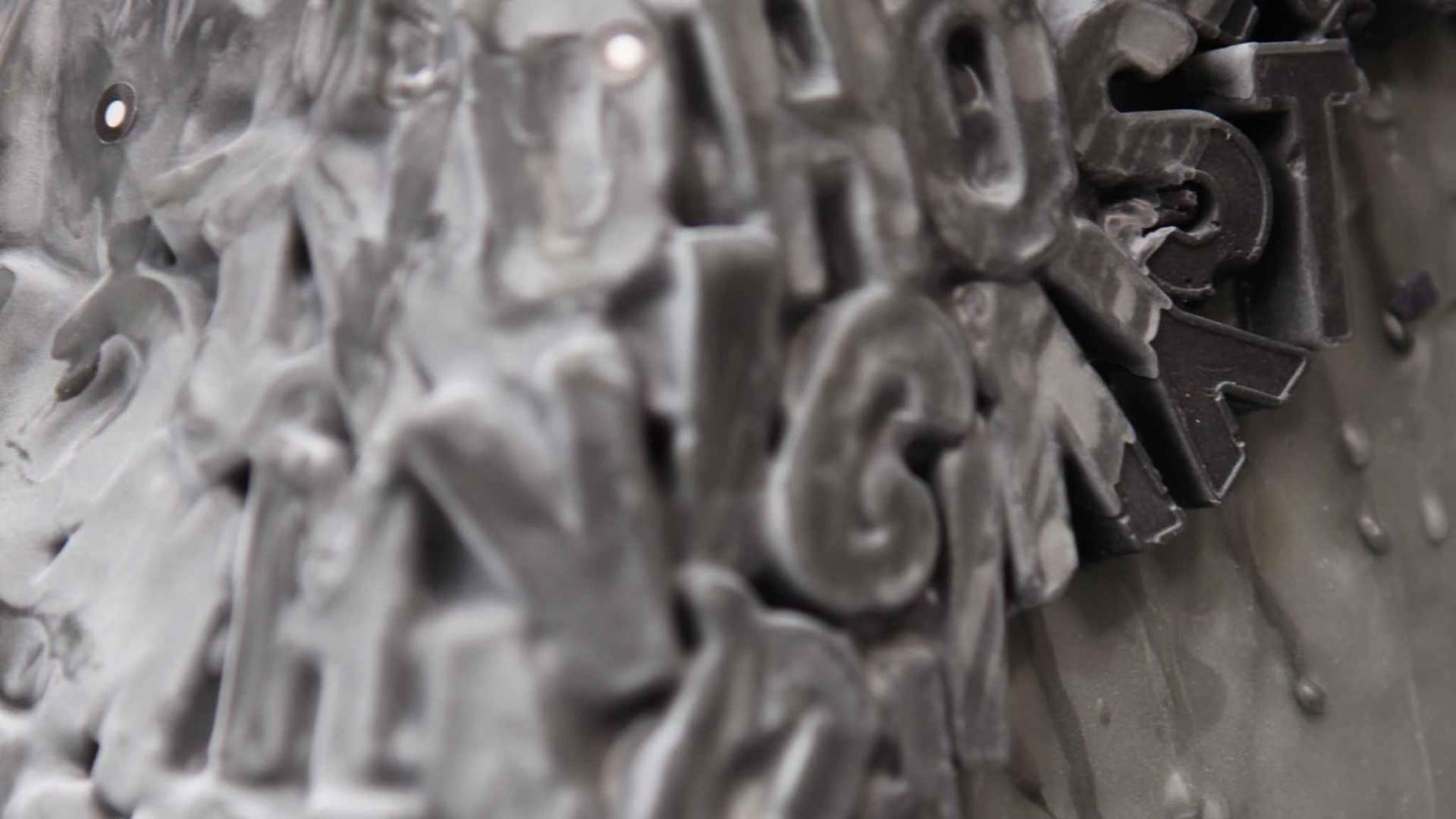 One of the pieces from Kazem’s Directions Series. The artwork includes geographical coordinates of people, places and objects to reflect the changing global landscape