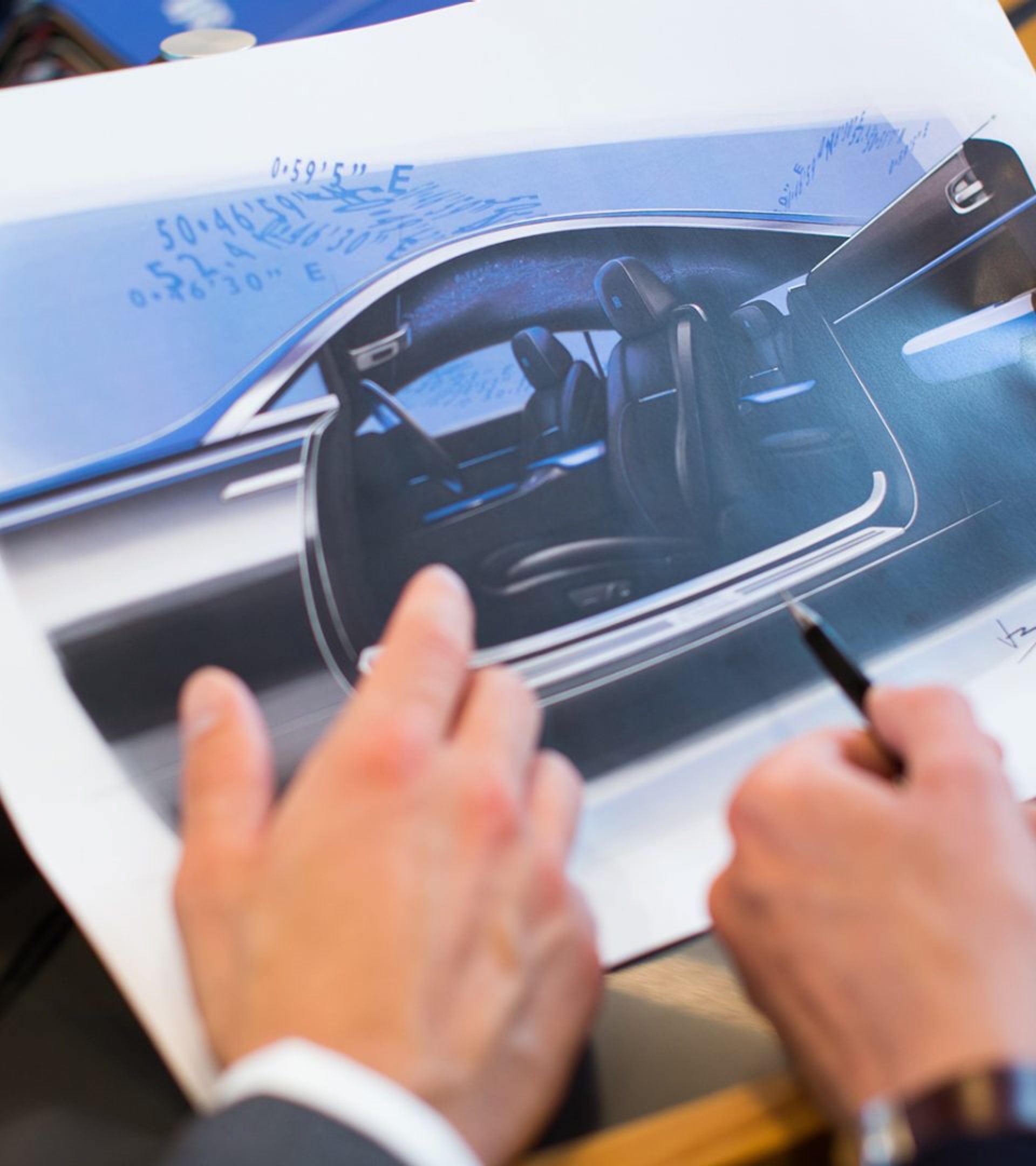 Two of Rolls-Royce's talented designers sharing creative thoughts and designs