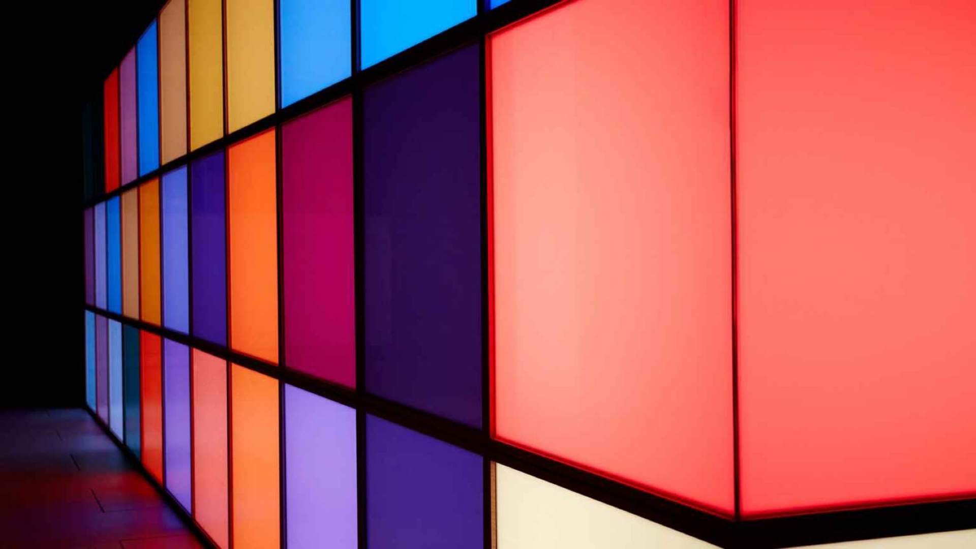 A piece of artwork from Angela Bulloch's collection. A colour changing ‘pixel box’ that mimics the proportions of Rolls-Royce Phantom and explores the relationship between art, technology and craftsmanship