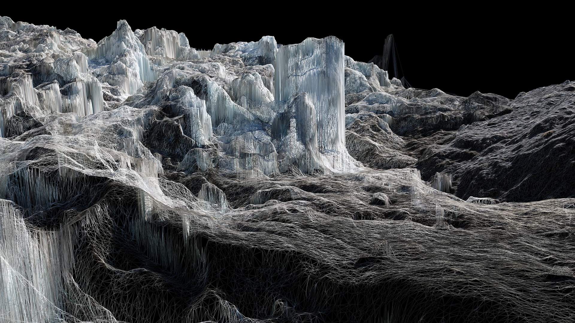 An art piece from Dan Holdsworth commissioned by Rolls-Royce to explore and investigate both real and virtual representations of a frozen landscape. 