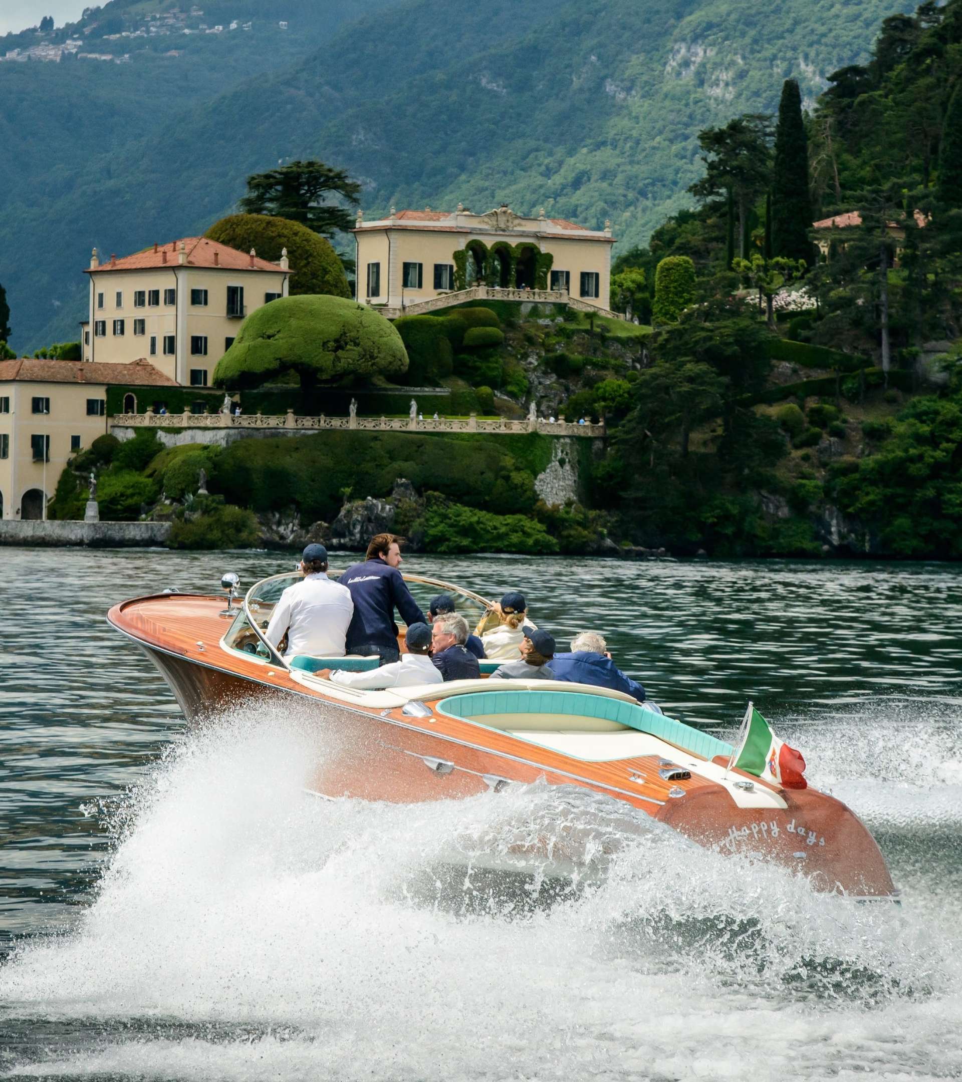 image of a speed boat on lake como
