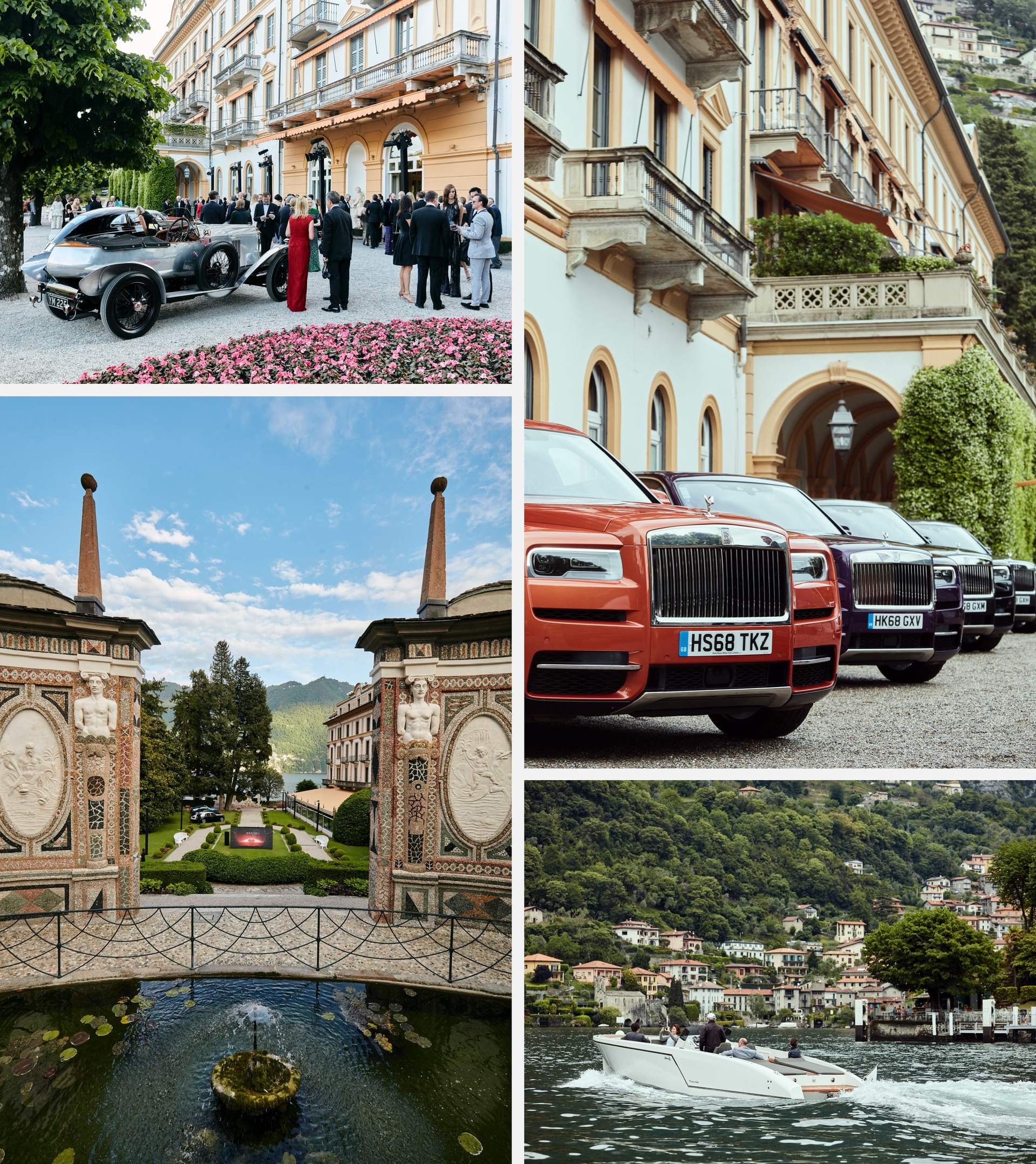 Images showcasing the beauty of Lake Como and the prestigious Concorso d’Eleganza Villa d’Este experience