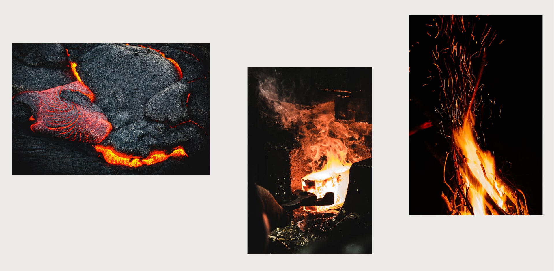 Images of wildfire, lava, and the sparks generated during the forging of precious metals as inspiration for Forge Yellow