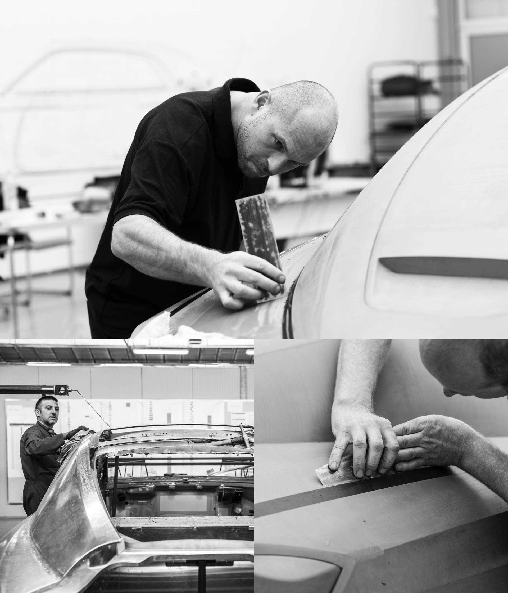Craftsman at work on the Rolls-Royce Sweptail