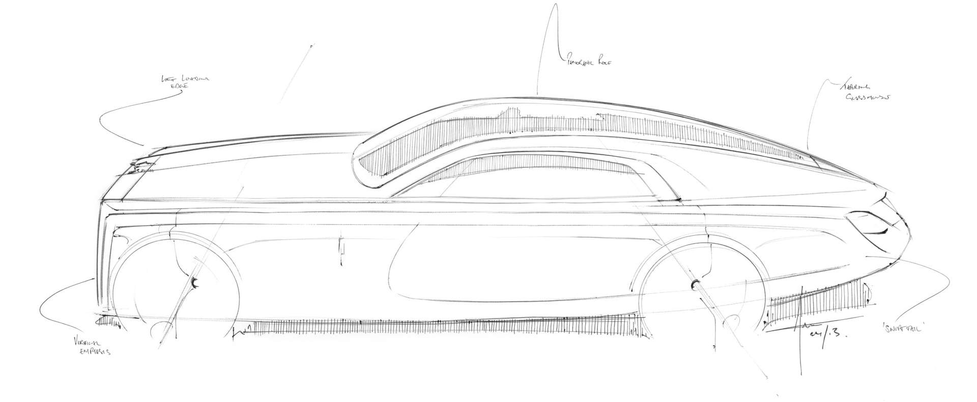 Sketch of Rolls-Royce Sweptail