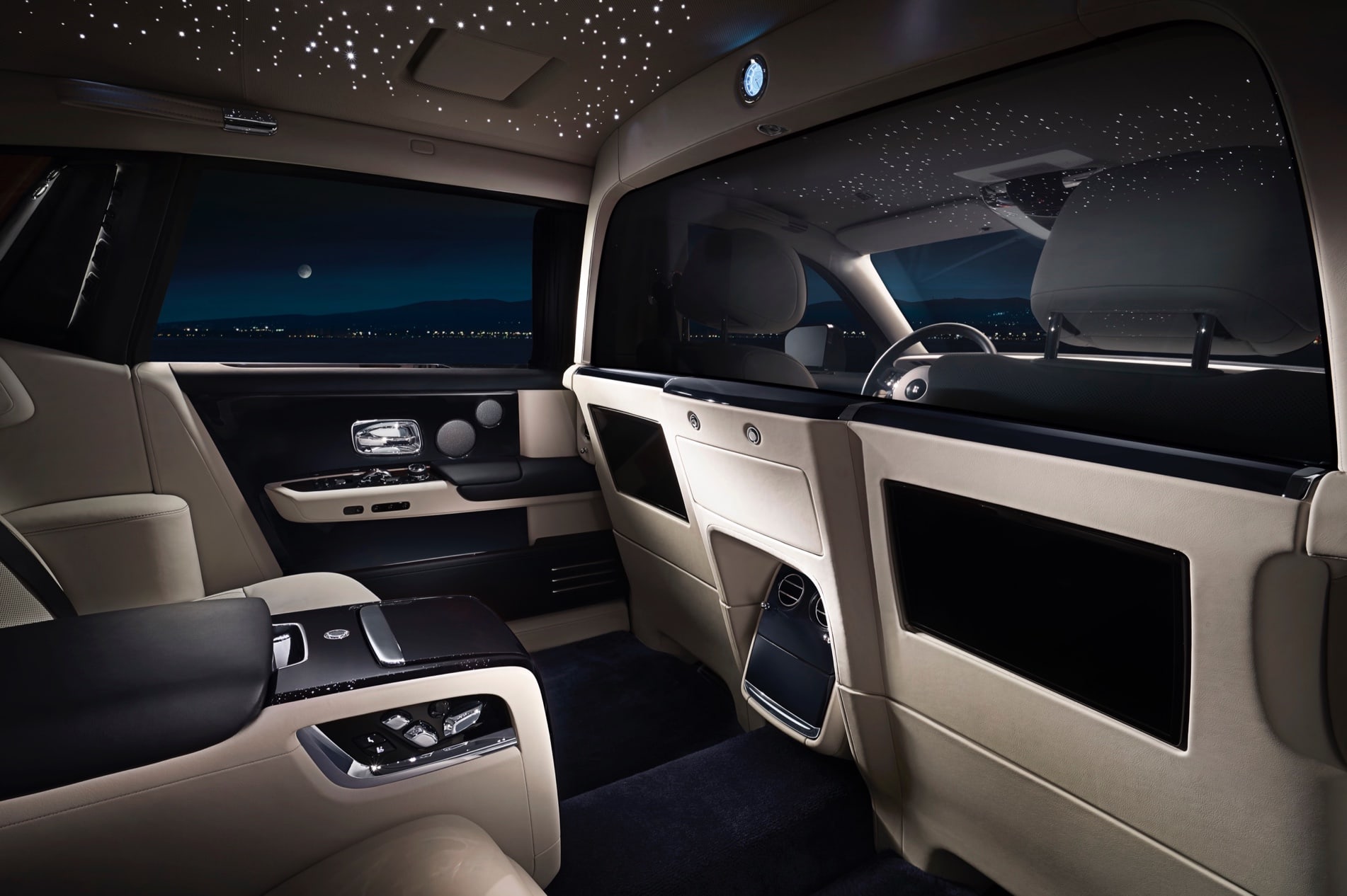 rolls royce phantom back side A inside view of the Rolls-Royce's Phantom suite.