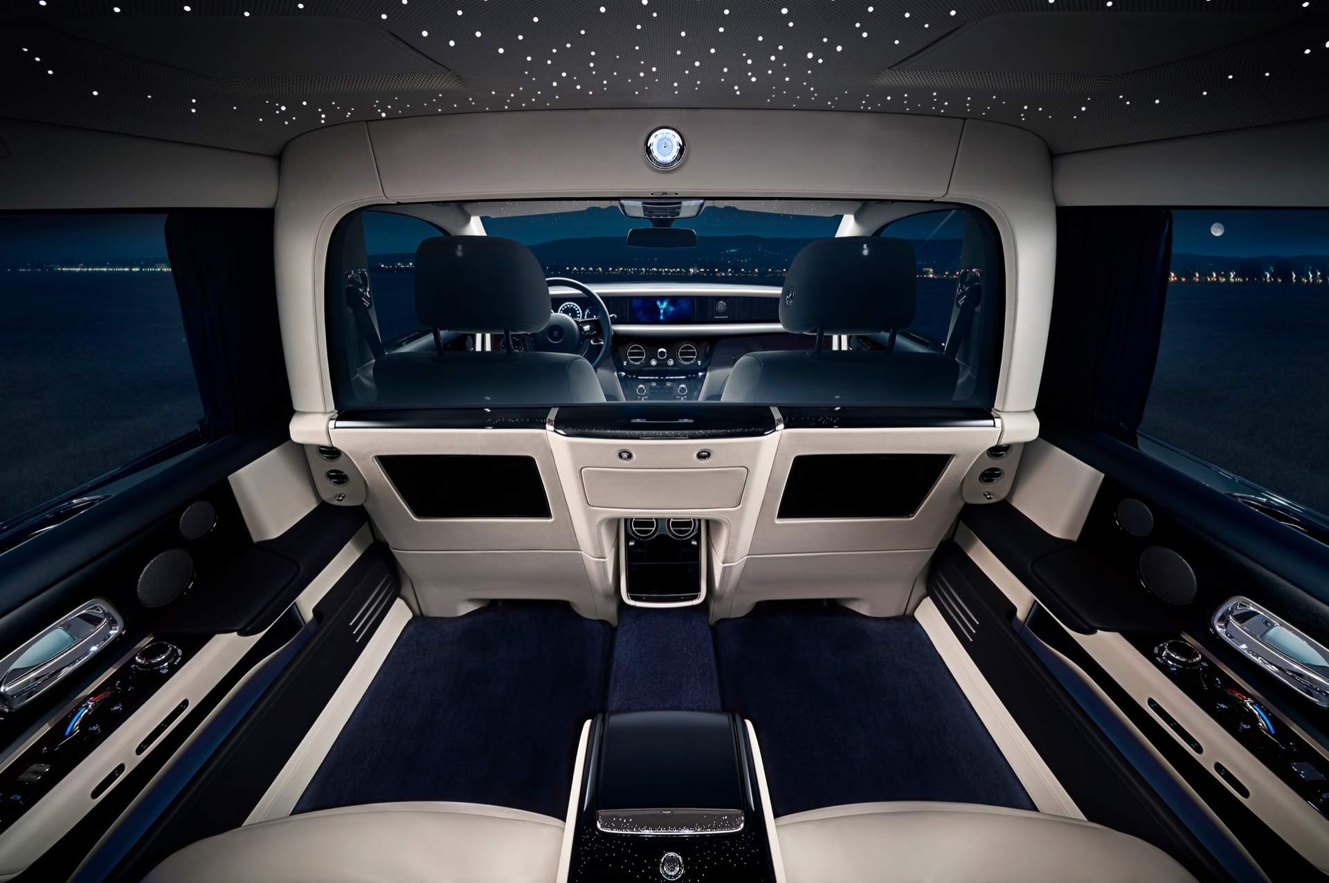 rolls royce phantom back side A inside view of the Rolls-Royce's Phantom suite.