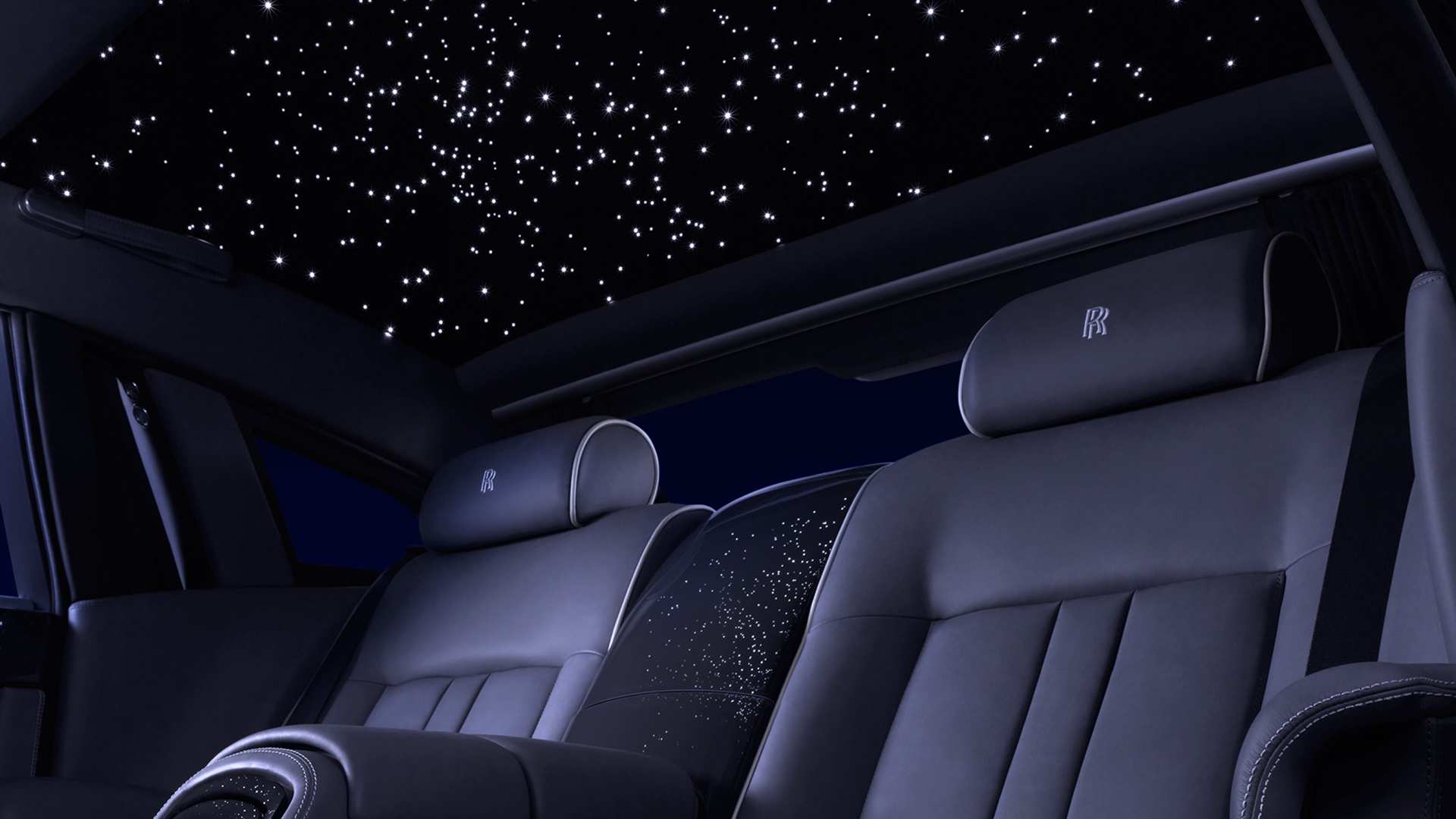 An interior shot of the one of a kind Celestial Phantom, featuring over 1,000 fibre optic lights woven throughout its interior