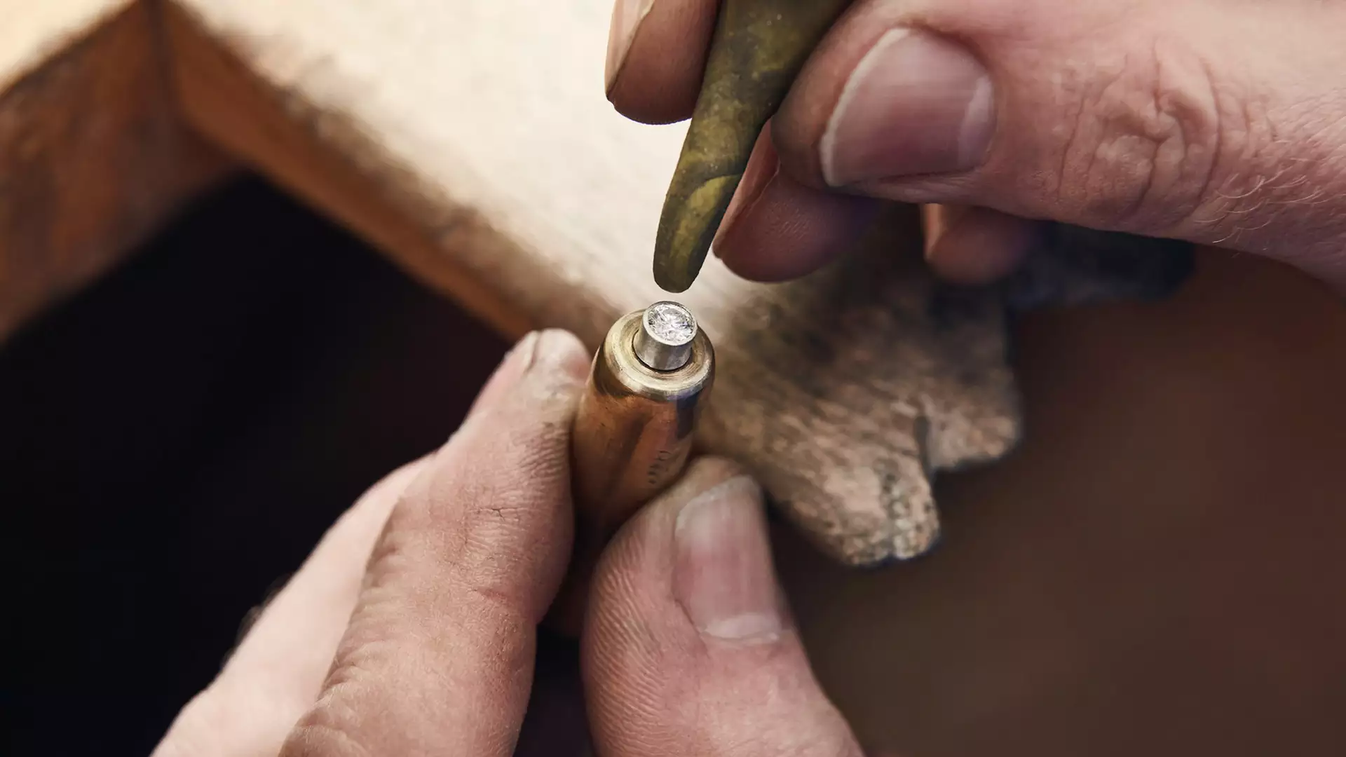 A close up of a craftsman at work on the Fox Silver Bespoke Phantom Gallery 
