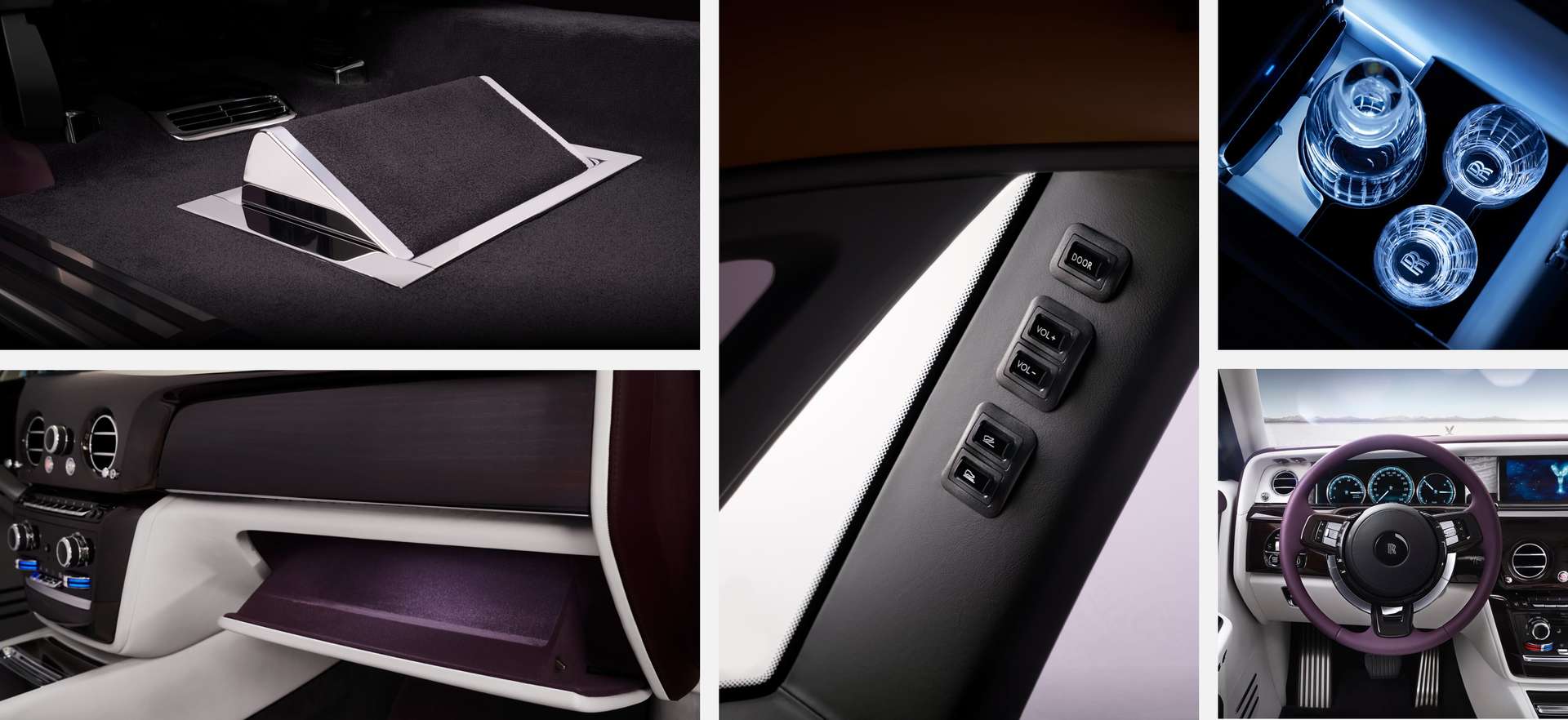 Interior details of the Rolls-Royce Phantom motor car