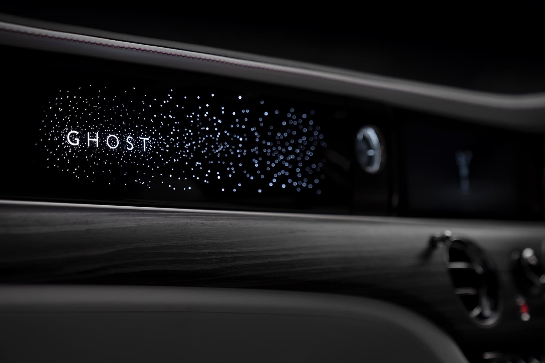 Dashboard detail of a Rolls-Royce Ghost motor car