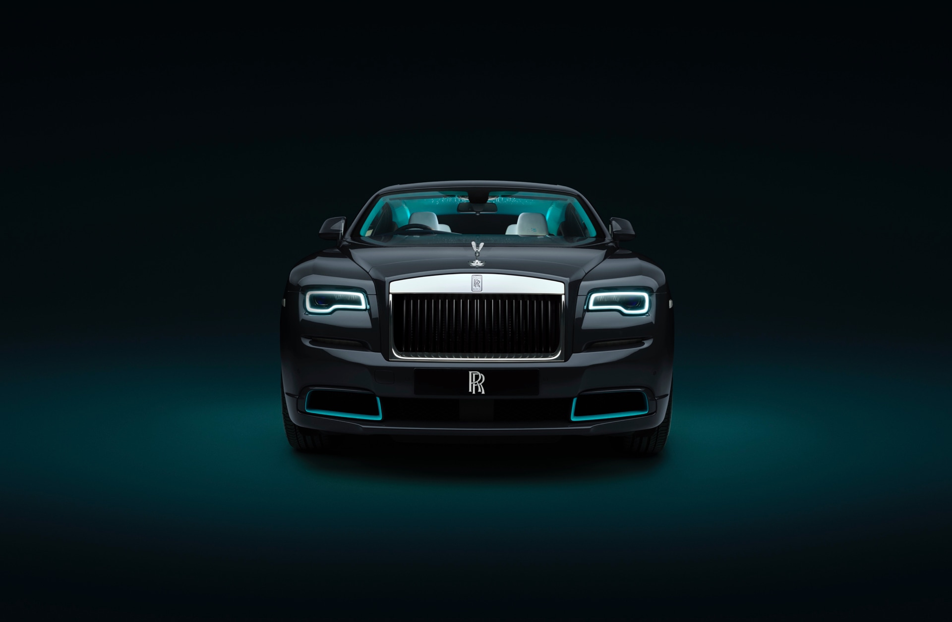 Front exterior view of the Rolls-Royce Wraith Kryptos motor car