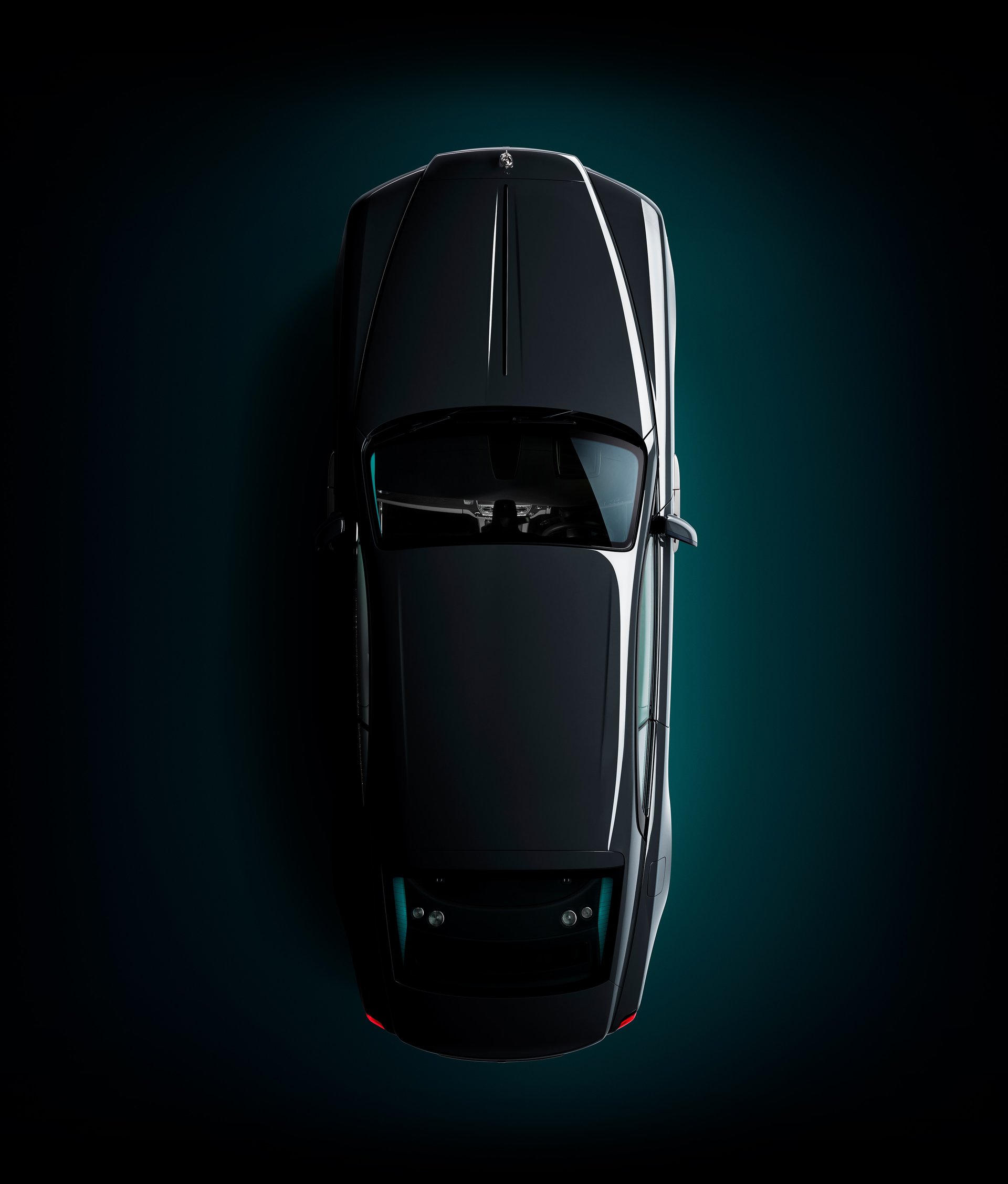 Aerial view of the bespoke Rolls-Royce Wraith Kryptos motor car