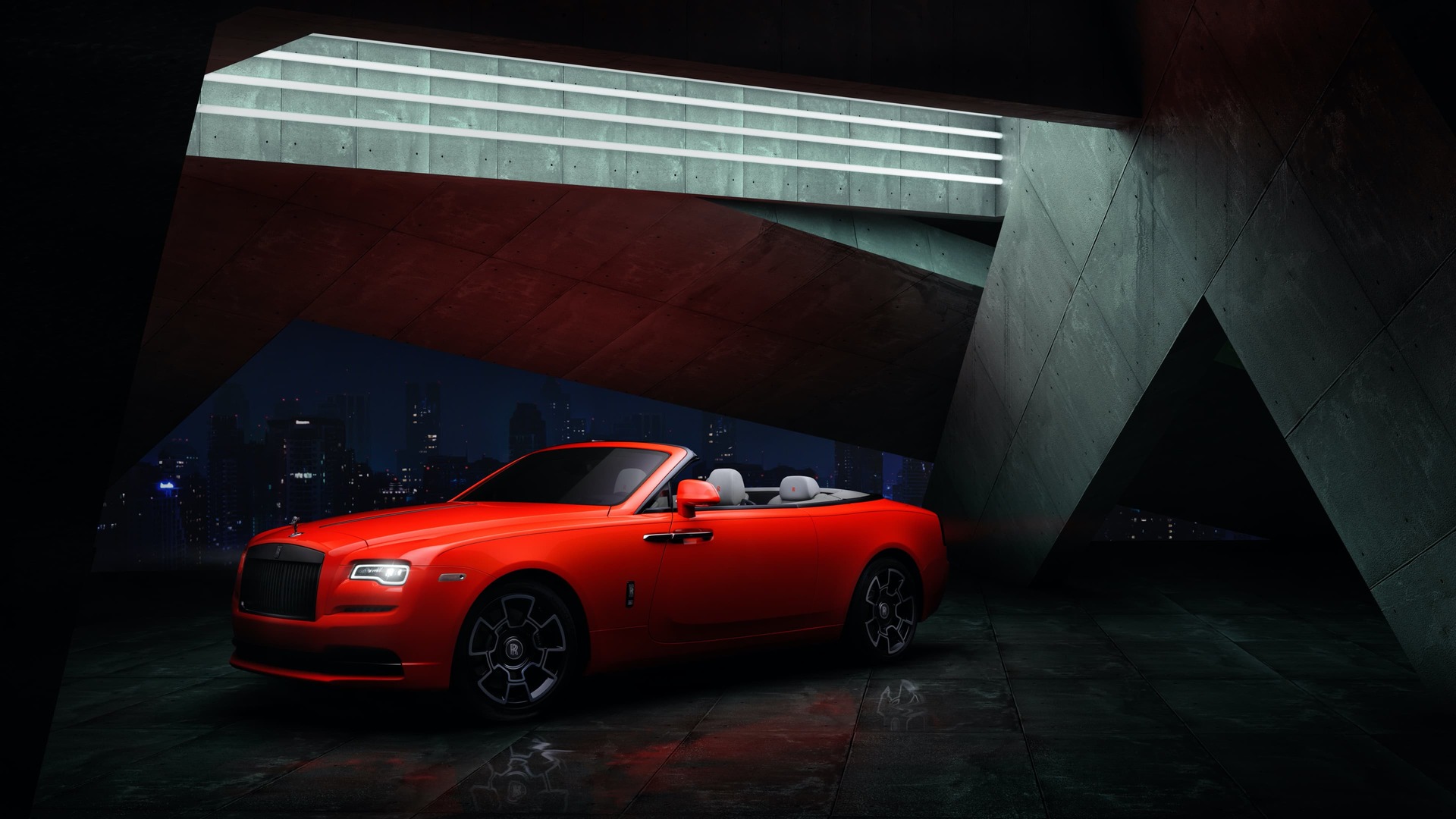 Side view of a Black Badge Dawn in eagle rock red colour.