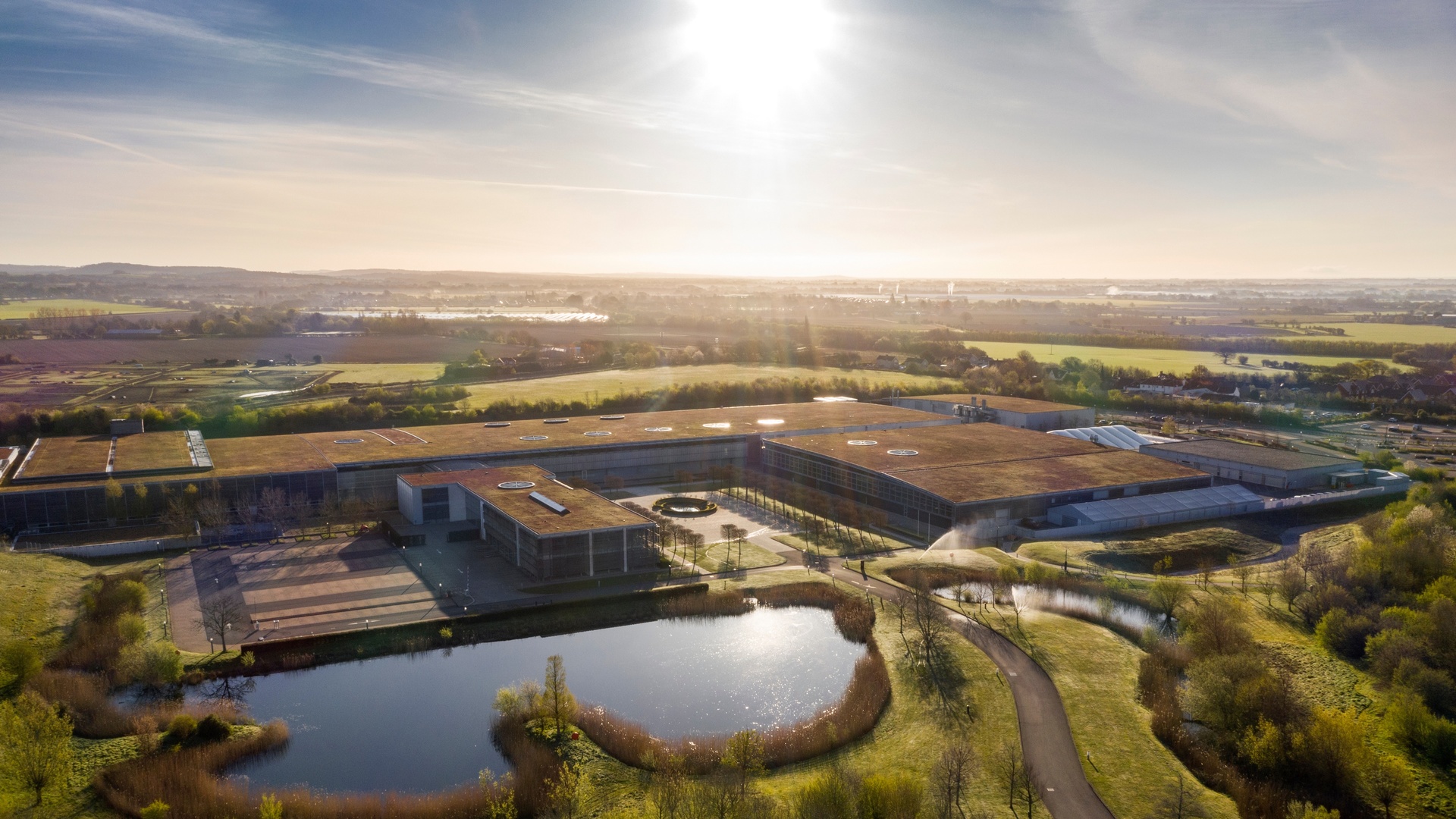 An aerial view of the home of Rolls-Royce - Goodwood