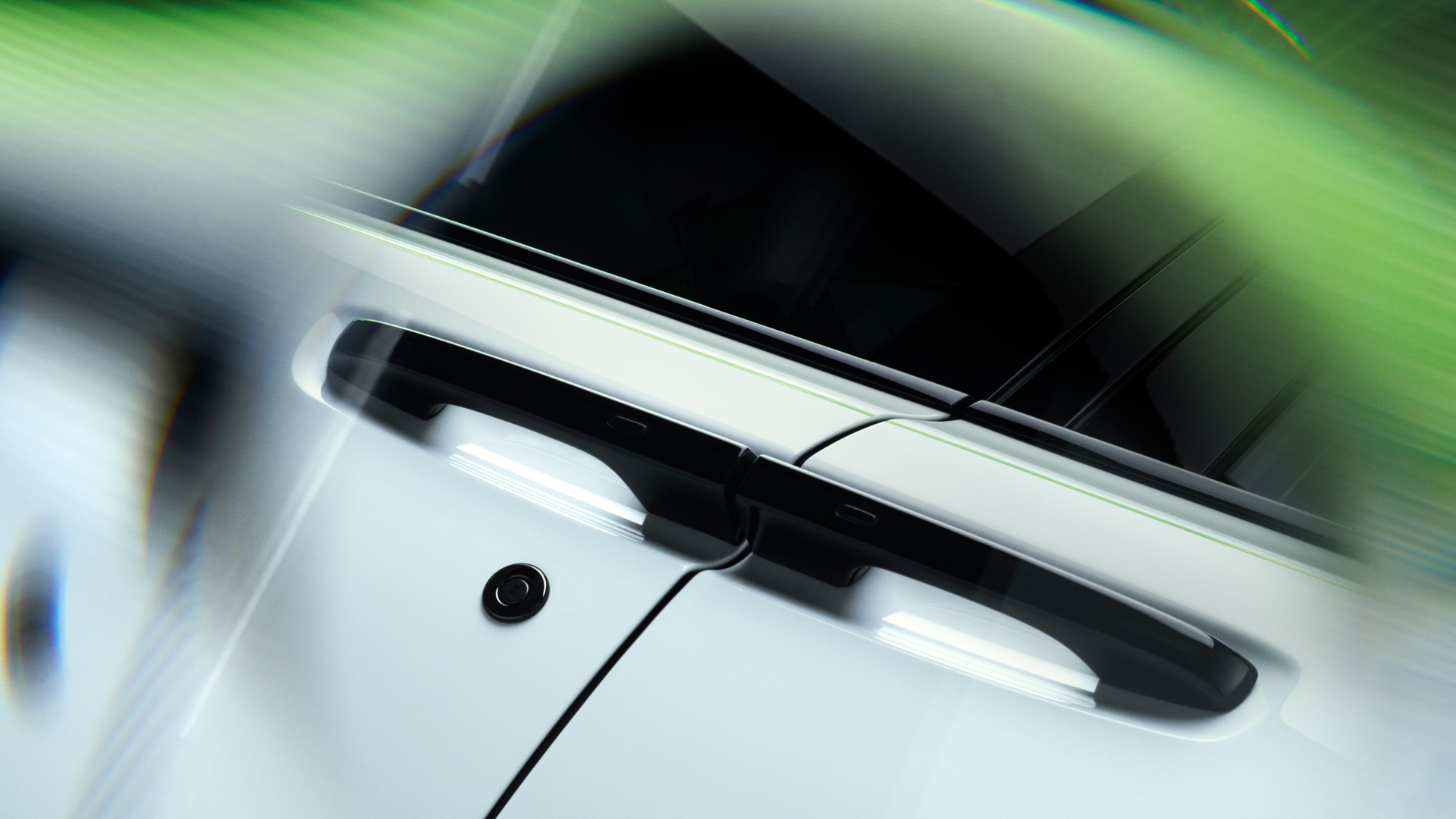 Close up of the black door handles