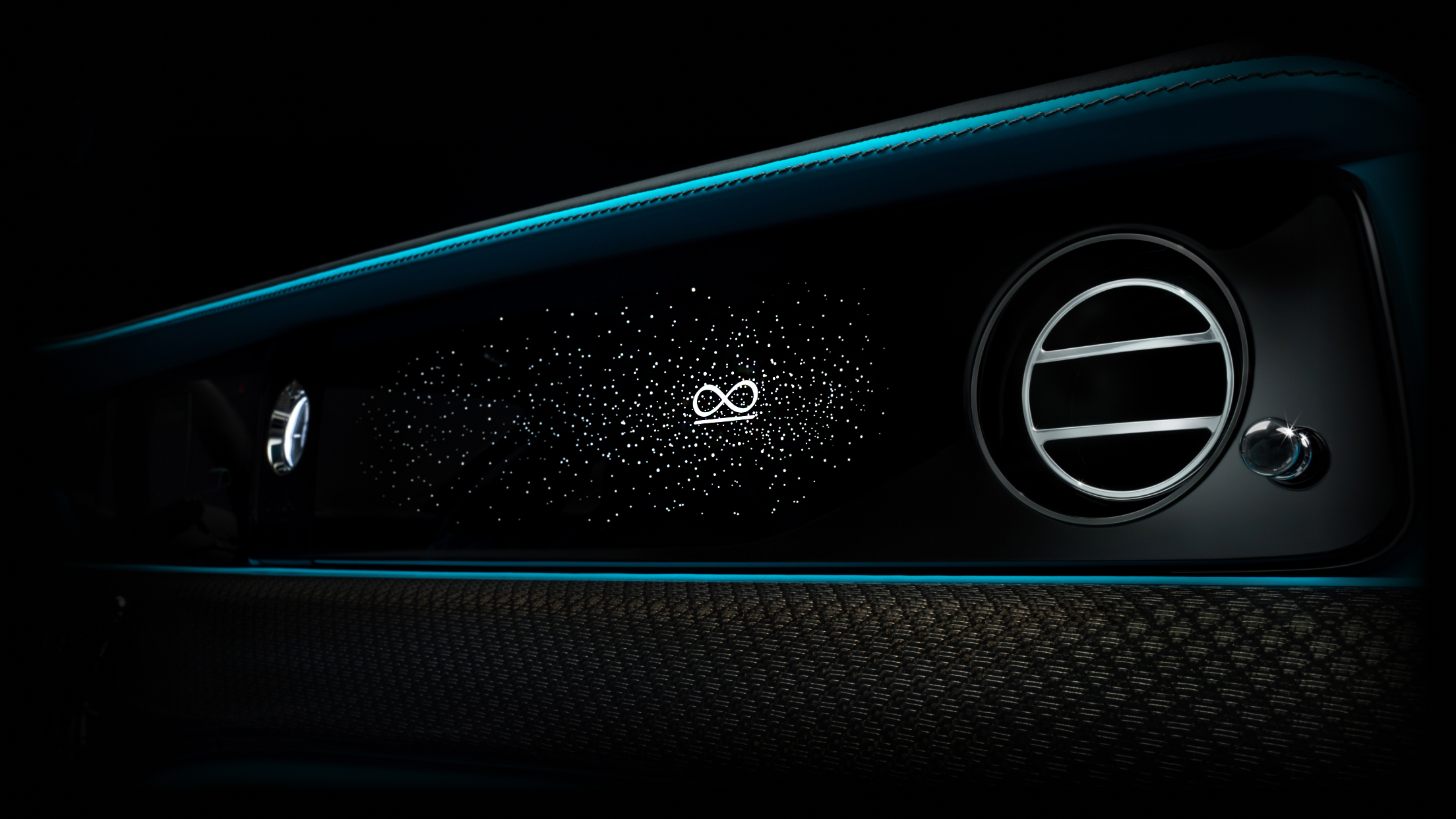 Black Badge Ghost dashboard displaying logo with starred lights around it