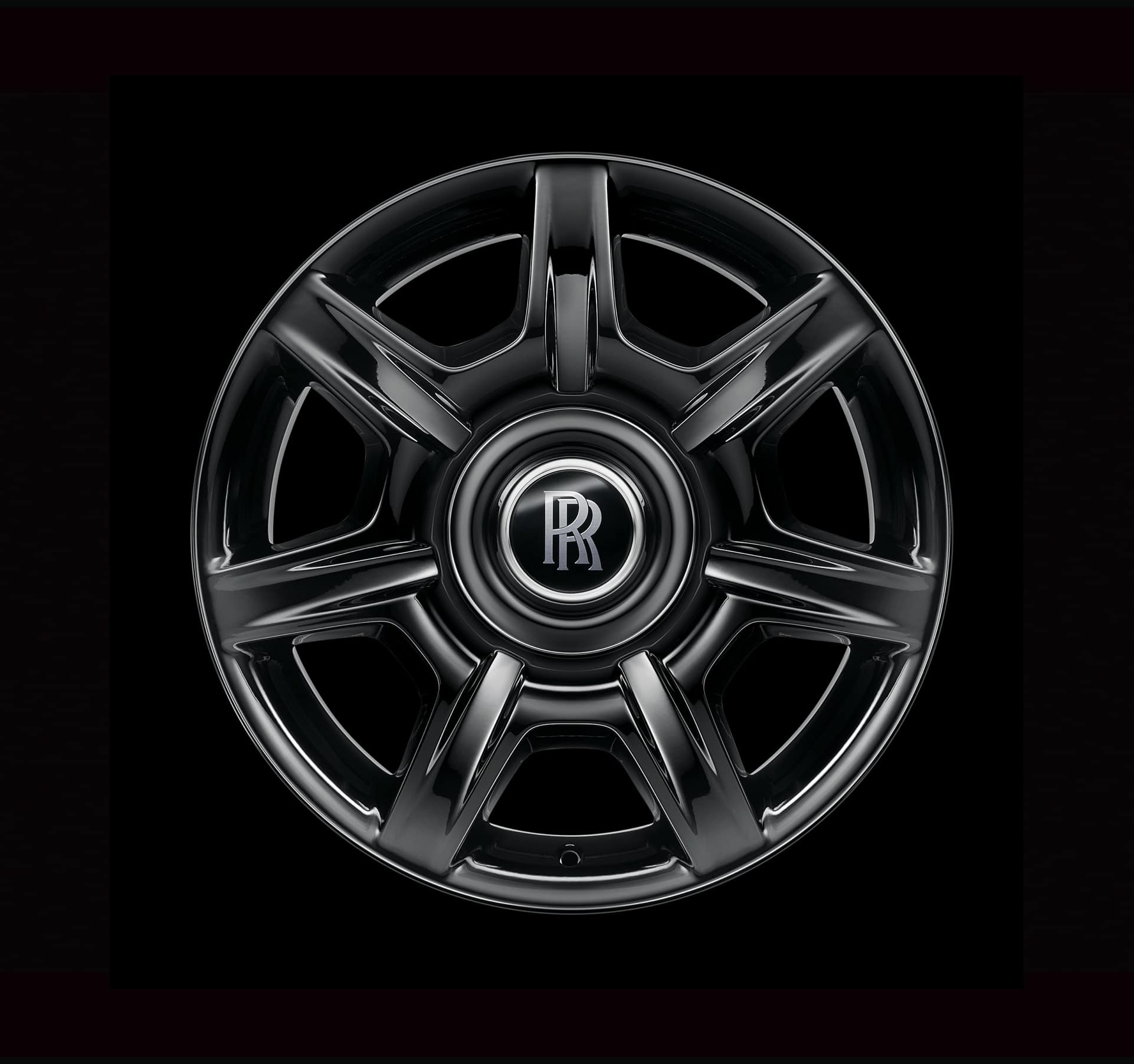 Seven spoke design Rolls-Royce 20" Style 274 alloy wheels in high gloss black finish