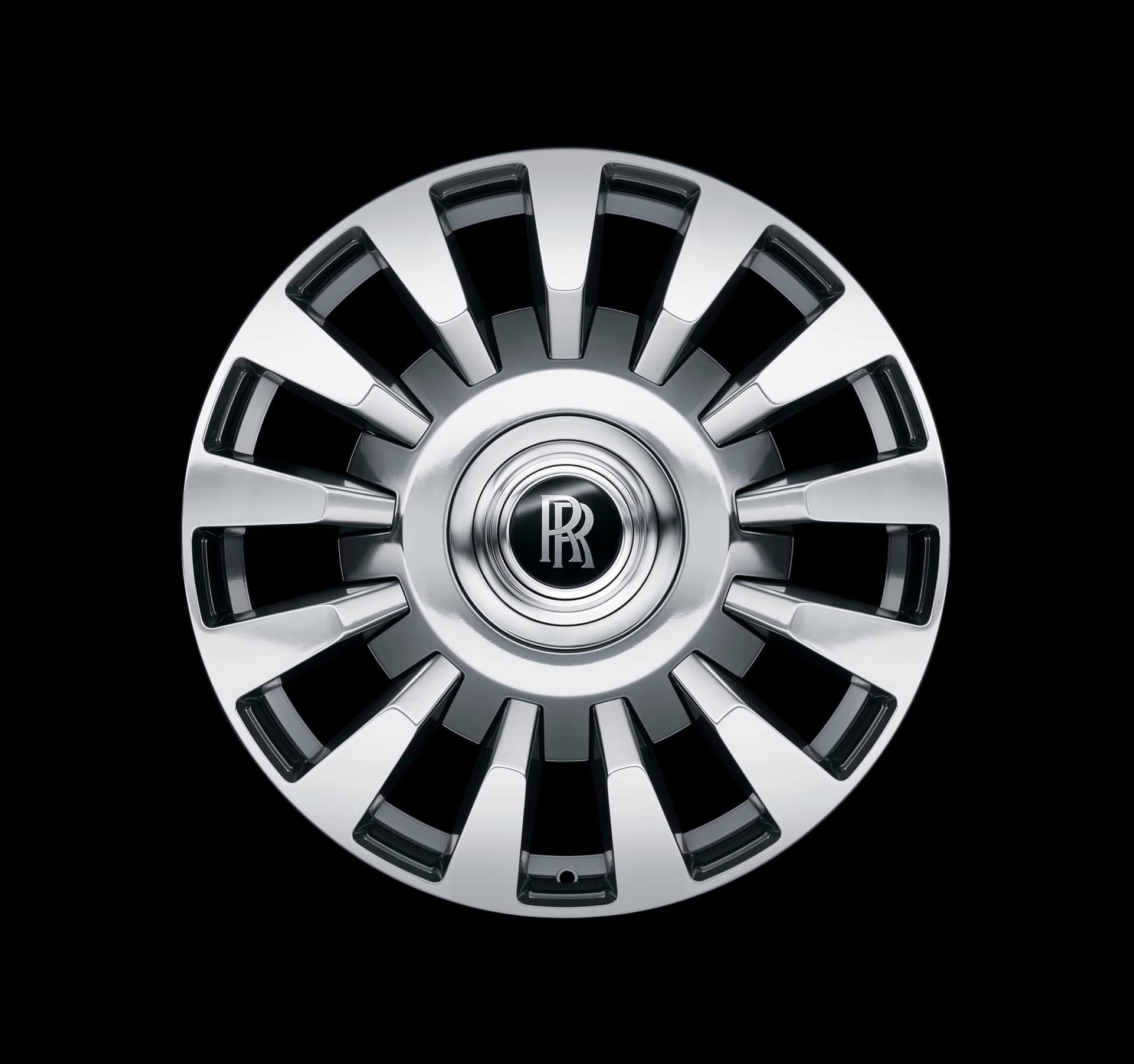 Rolls-Royce Motor Cars Accessory - Wheel style 679 - 22 inch multiple spokes wheel in elegant design against a black background