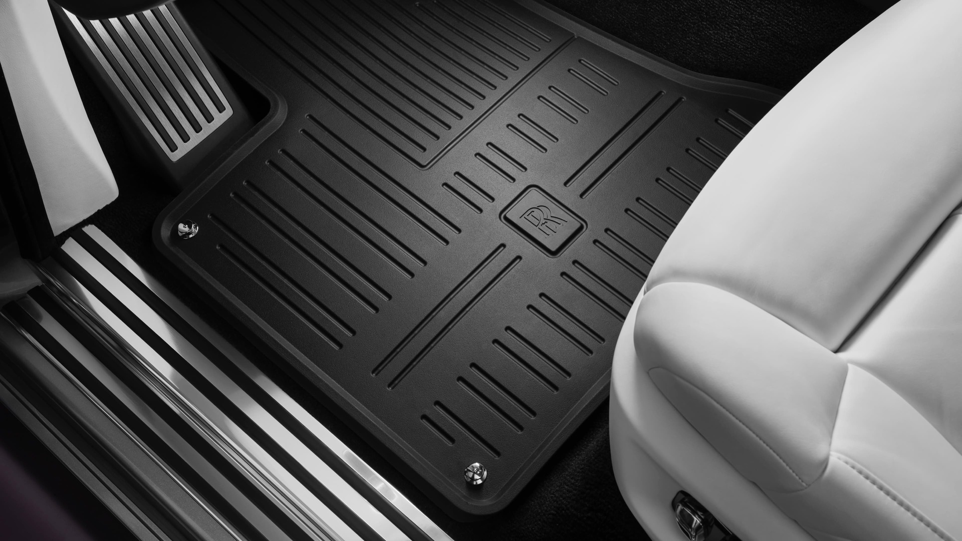 Rolls-Royce all weather floormats, sculpted with raised edges in a robust rubber