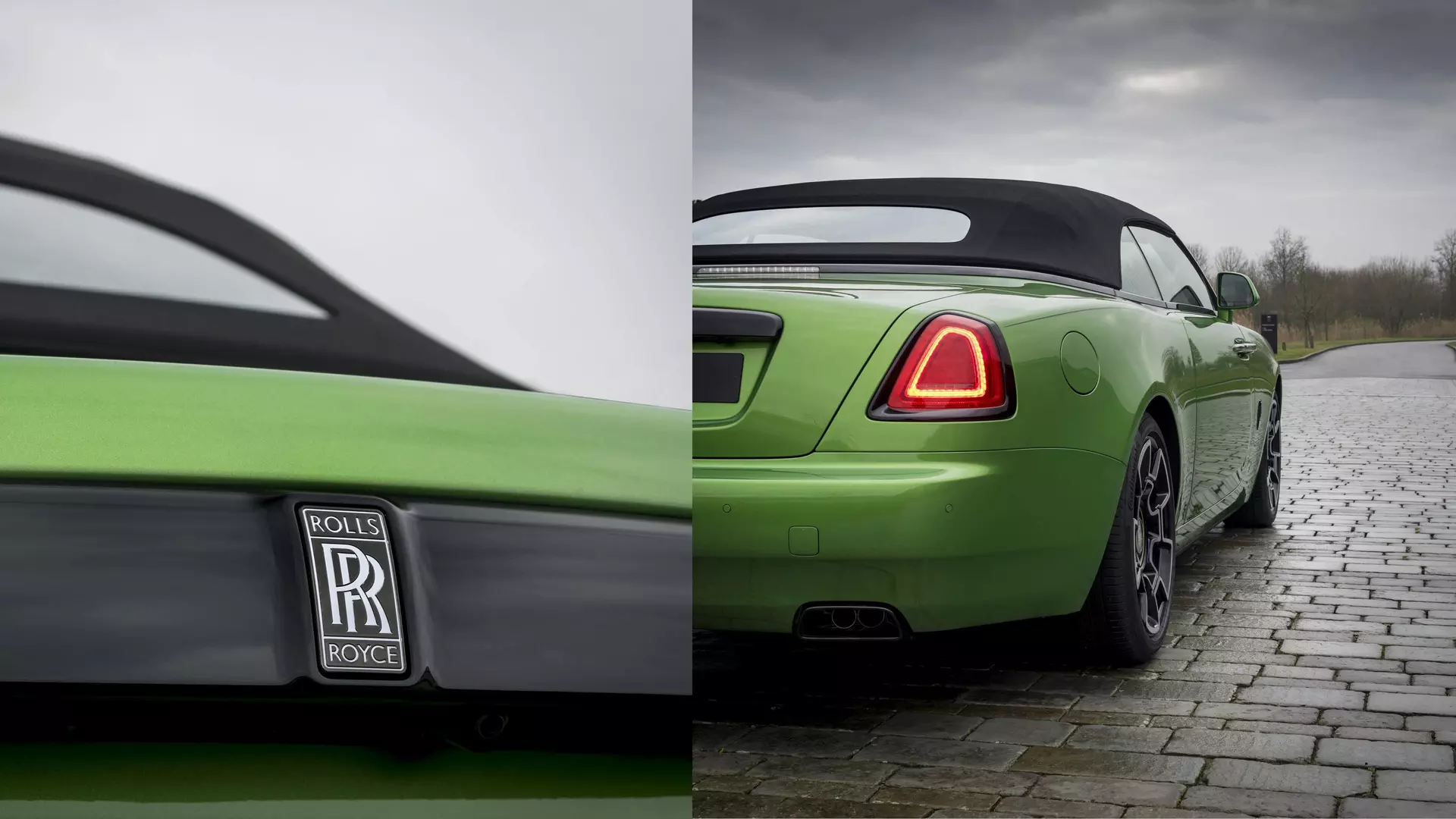 Rolls-Royce Badge of Honour and Dawn motor car with Black Exterior detailing for a dark and modern feel