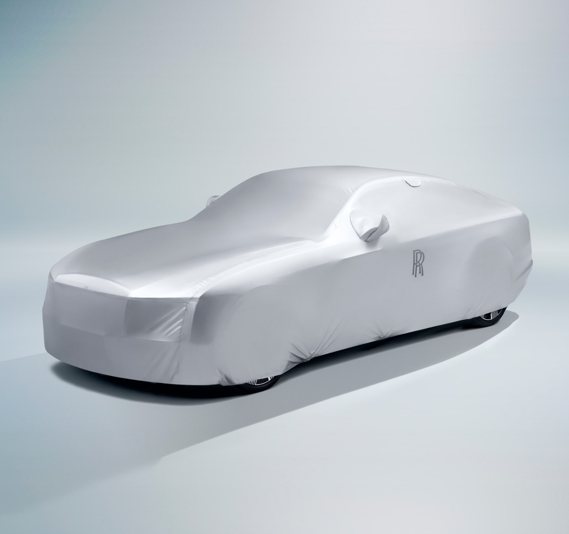 Rolls-Royce outdoor car cover detailed with subtle signature monogram