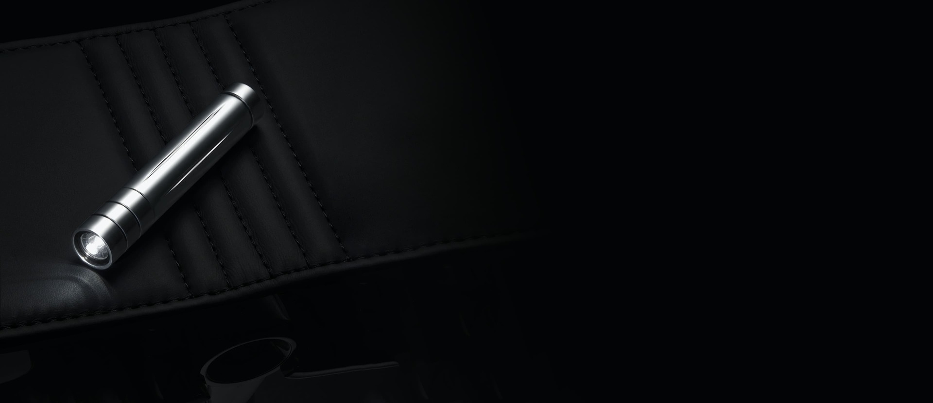 A torch is discreetly stowed beneath the Rolls-Royce Pursuit Seat