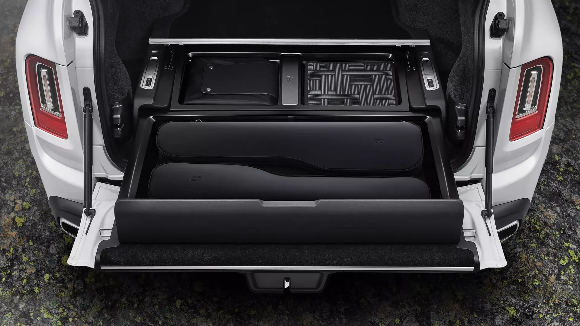 Pursuit Seat conveniently stowed in the trunk of the Rolls-Royce Cullinan motor car