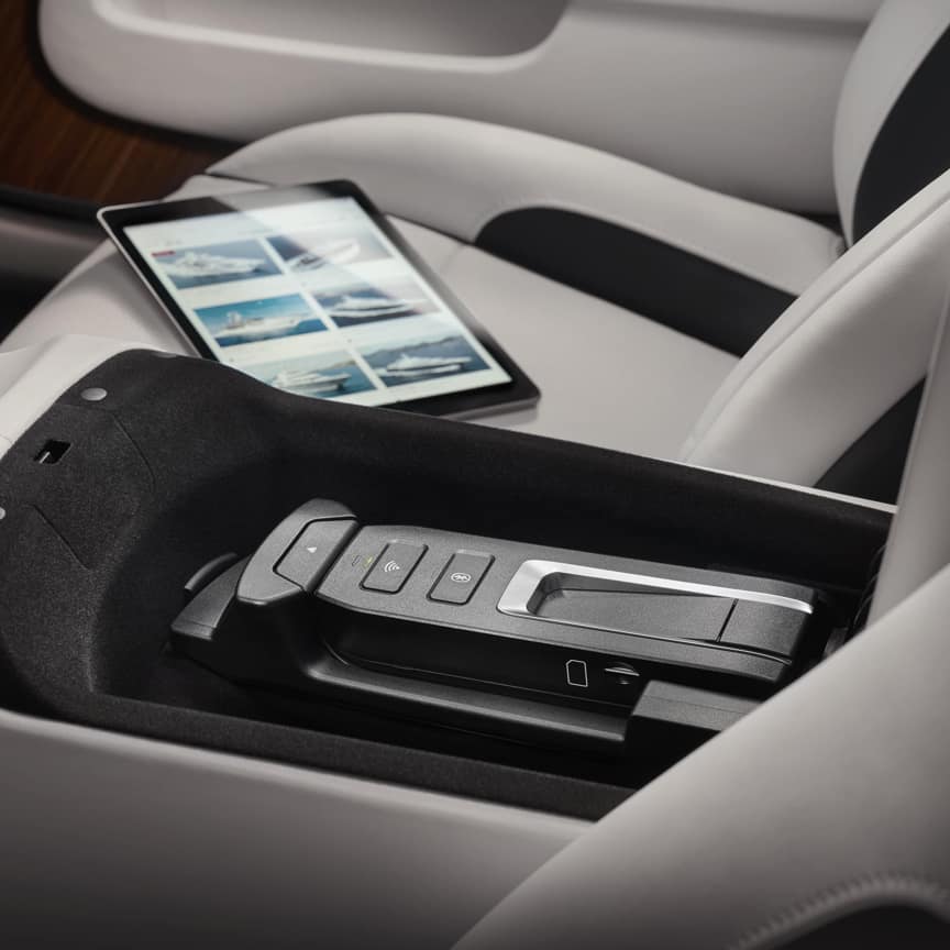 Rolls-Royce Wireless Car Hotspot installed in the front centre armrest to ensure connectivity on the move