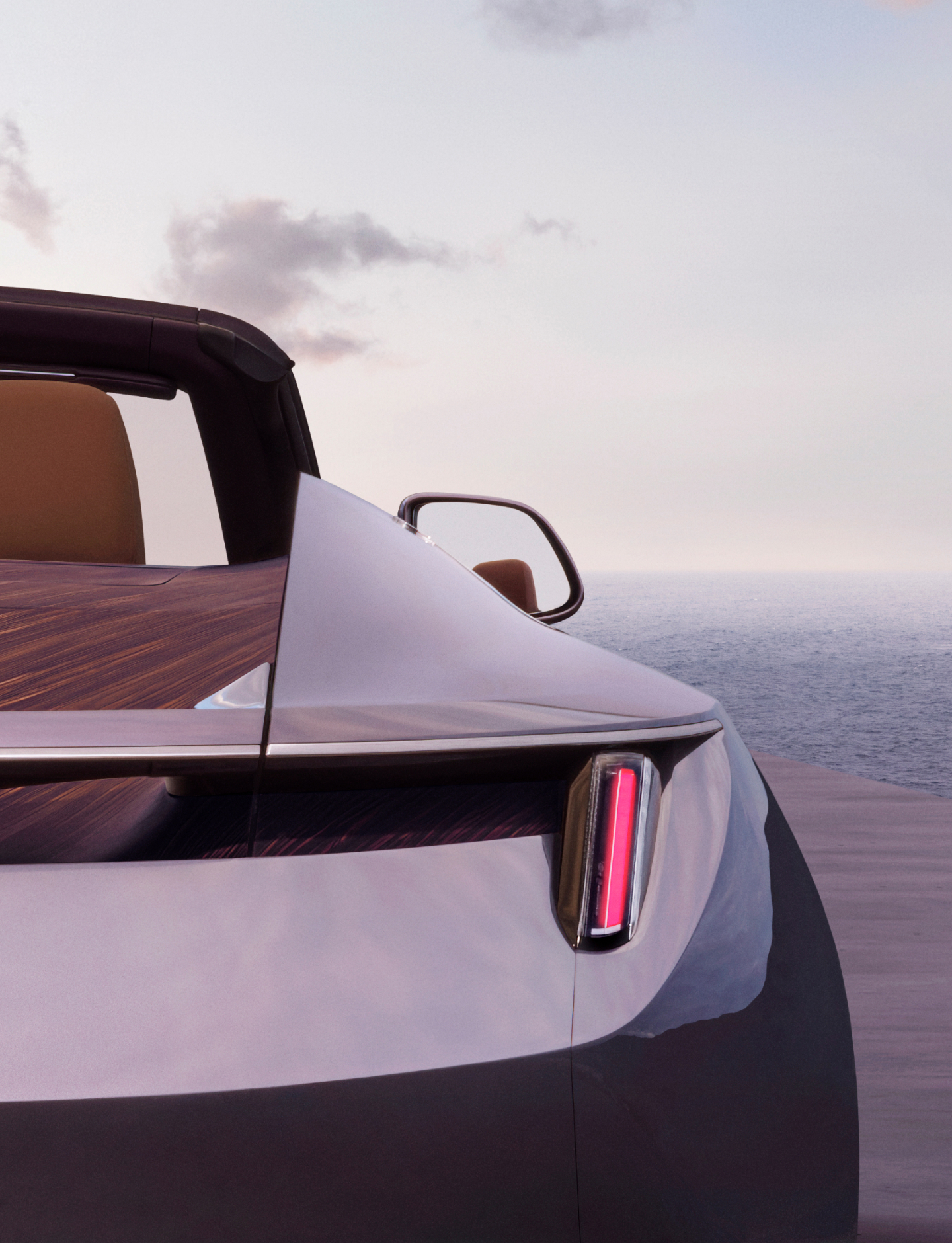 Rear view of Rolls-Royce Amethyst Droptail shape