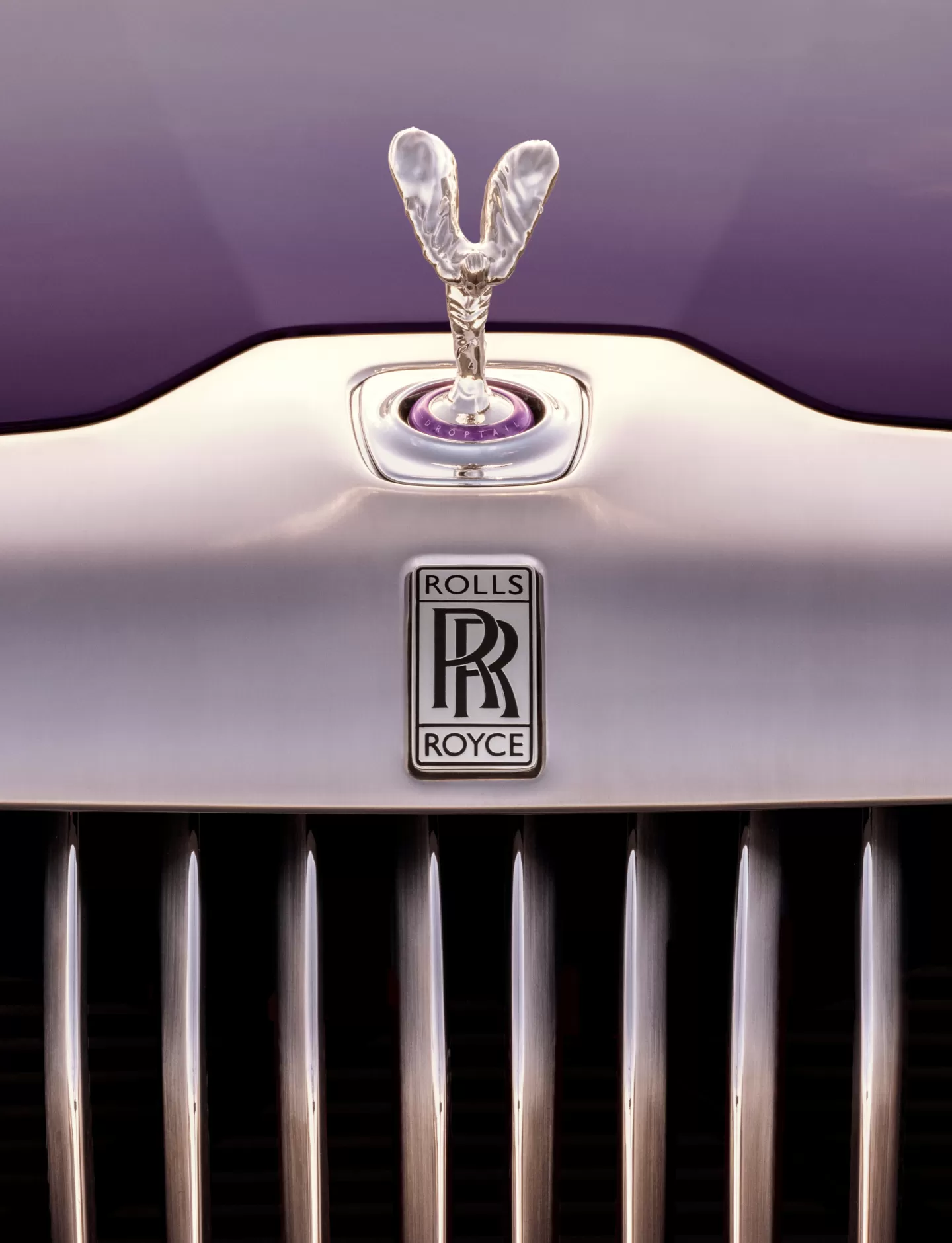 Spirit of Ecstasy on top of Rolls-Royce Amethyst Droptail