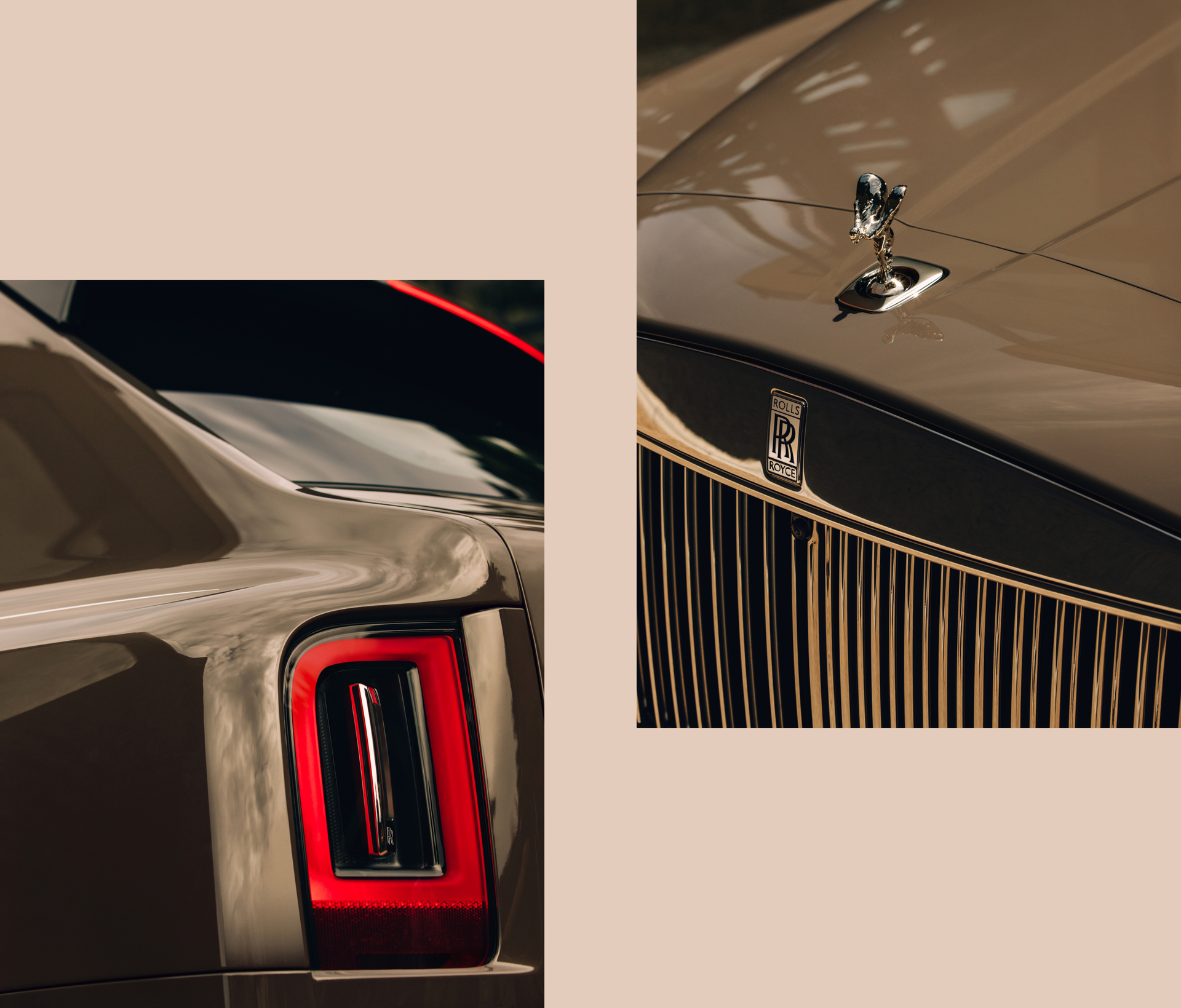 Detailed of the back light and the Spirit of Ecstasy on top of a Cullinan Series II