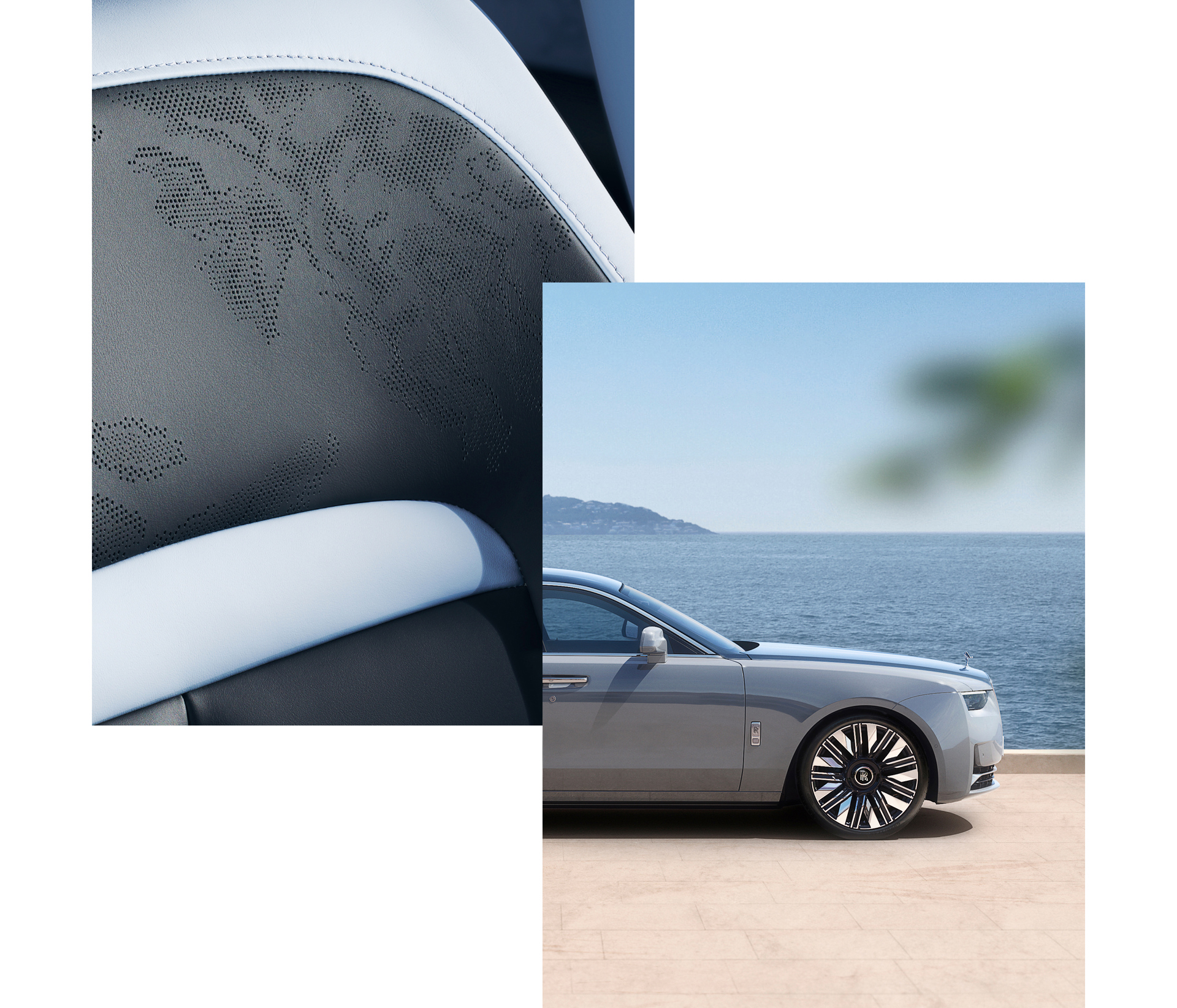 two images; one of the stone colors GSII Extended and another of the car seat inside of the extended SII.