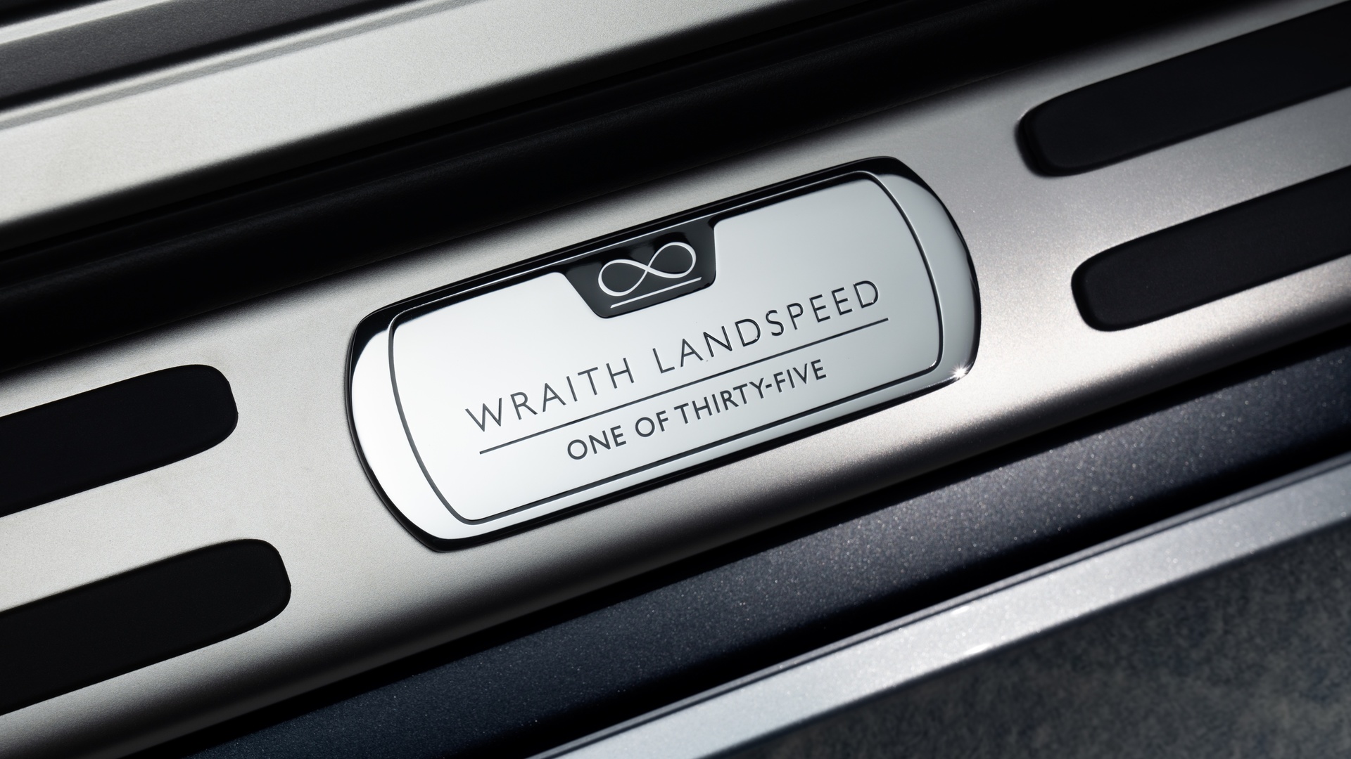 Wraith Landspeed tread plate writing "Wraith Landspeed, One of Thirty-Five"