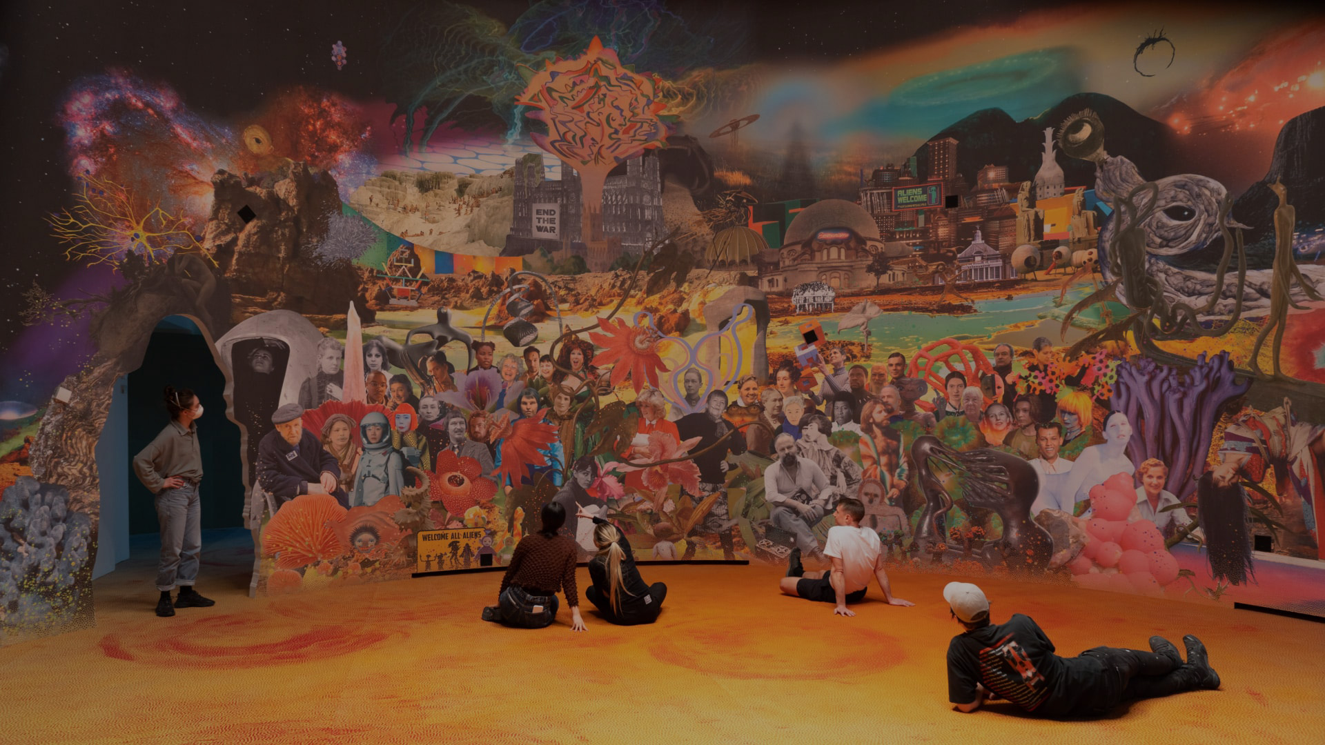 Dominique Gonzalez-Foerster during installation of Alienarium 5