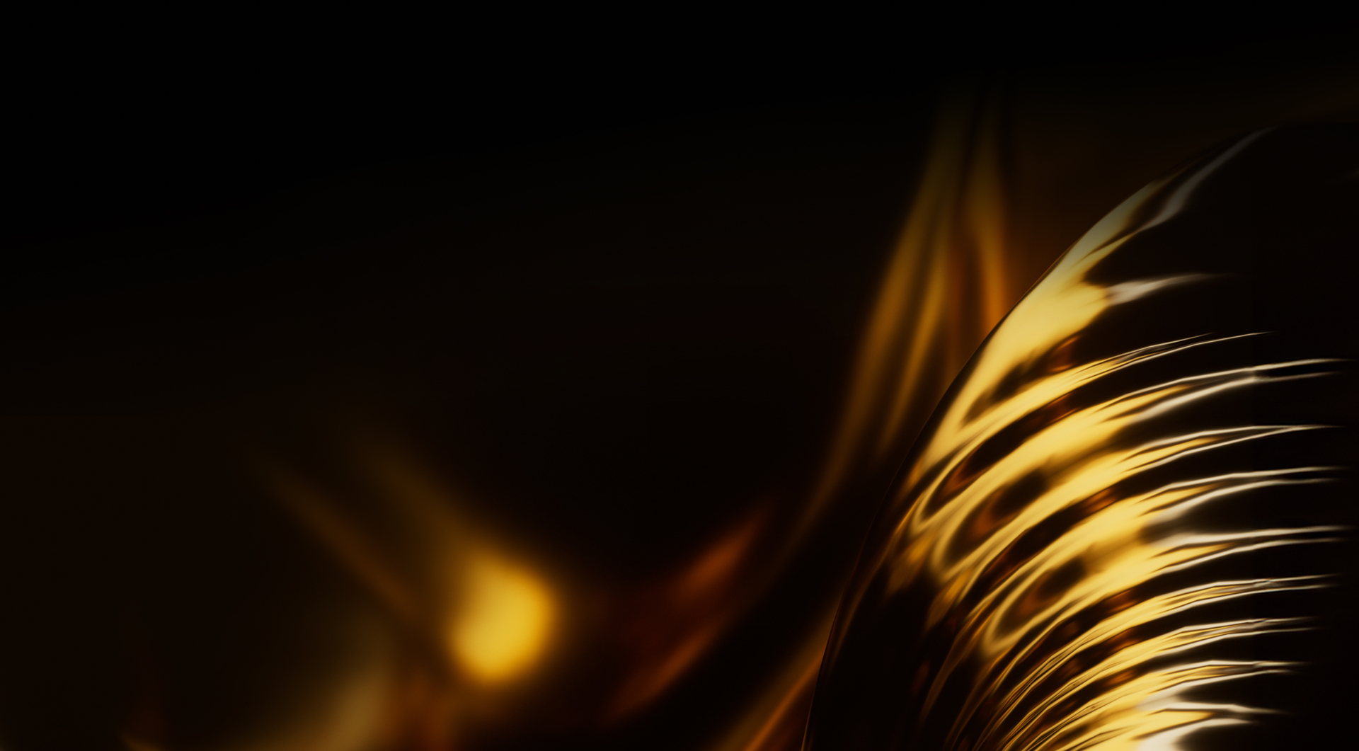 Black background with gold waves coming across.