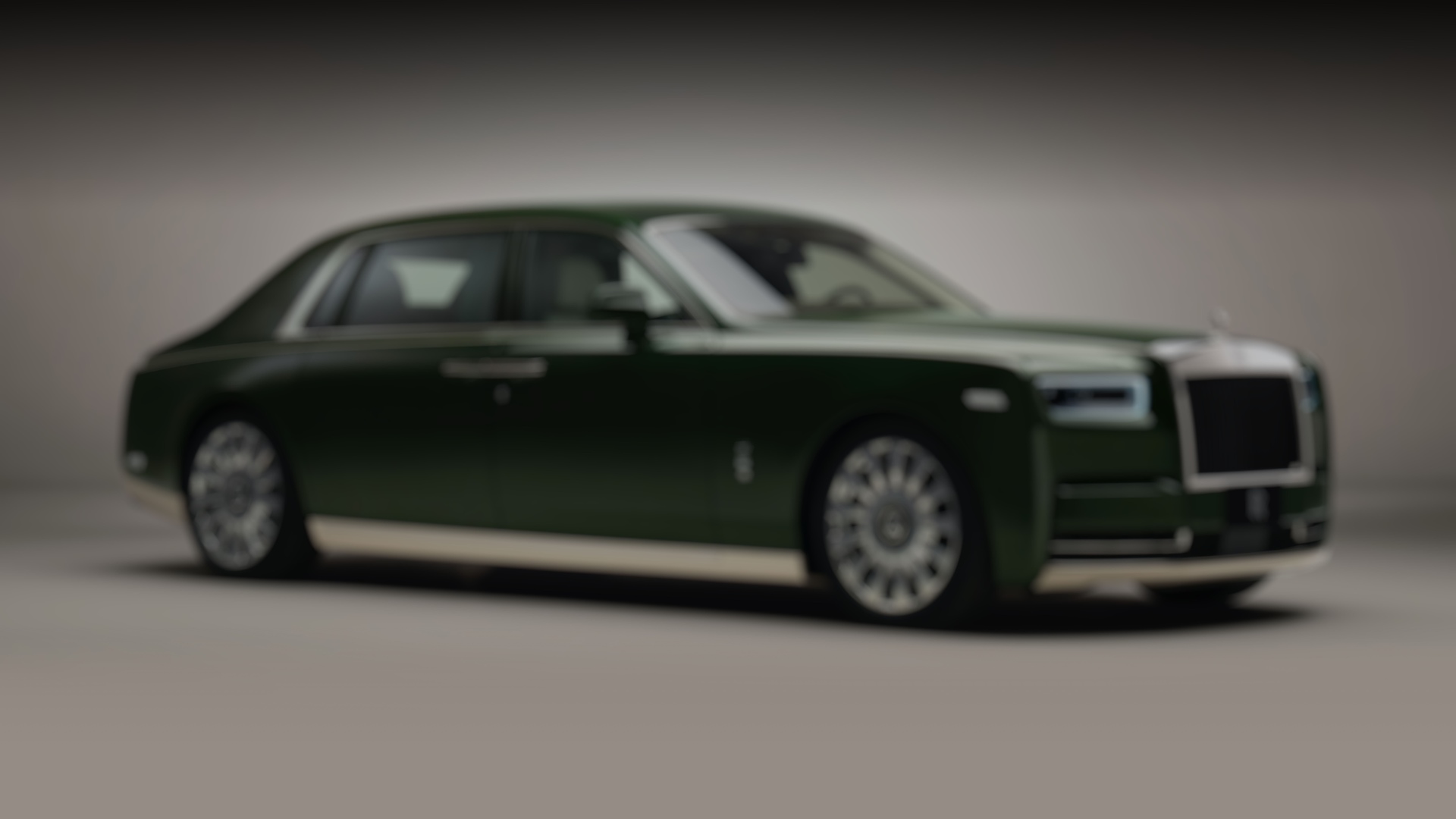 side shot of a Rolls-Royce Phantom Oribe in green
