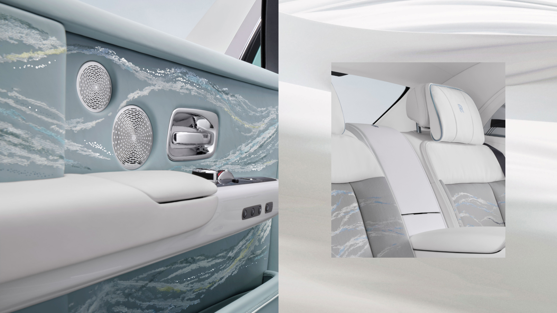 inside of the Scintilla door, waves and textures to match the car leather.
