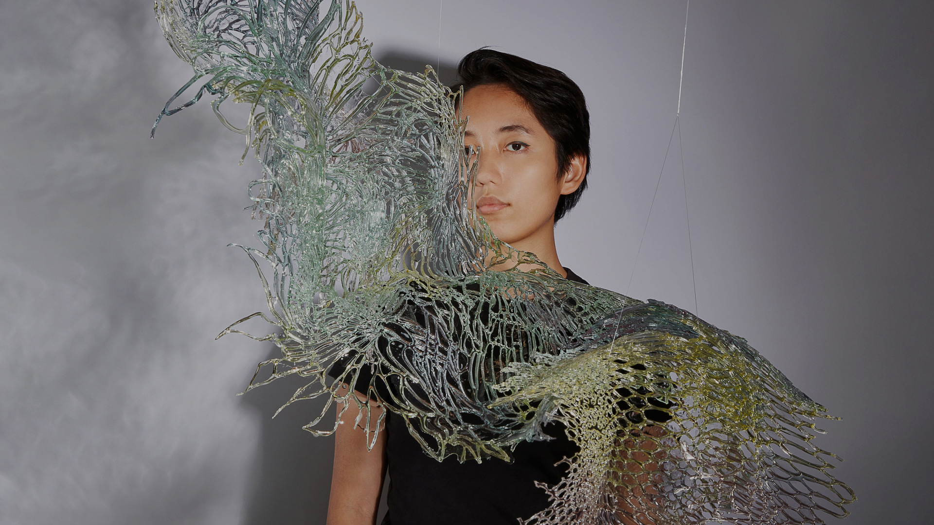 Scarlett Yang with her artwork