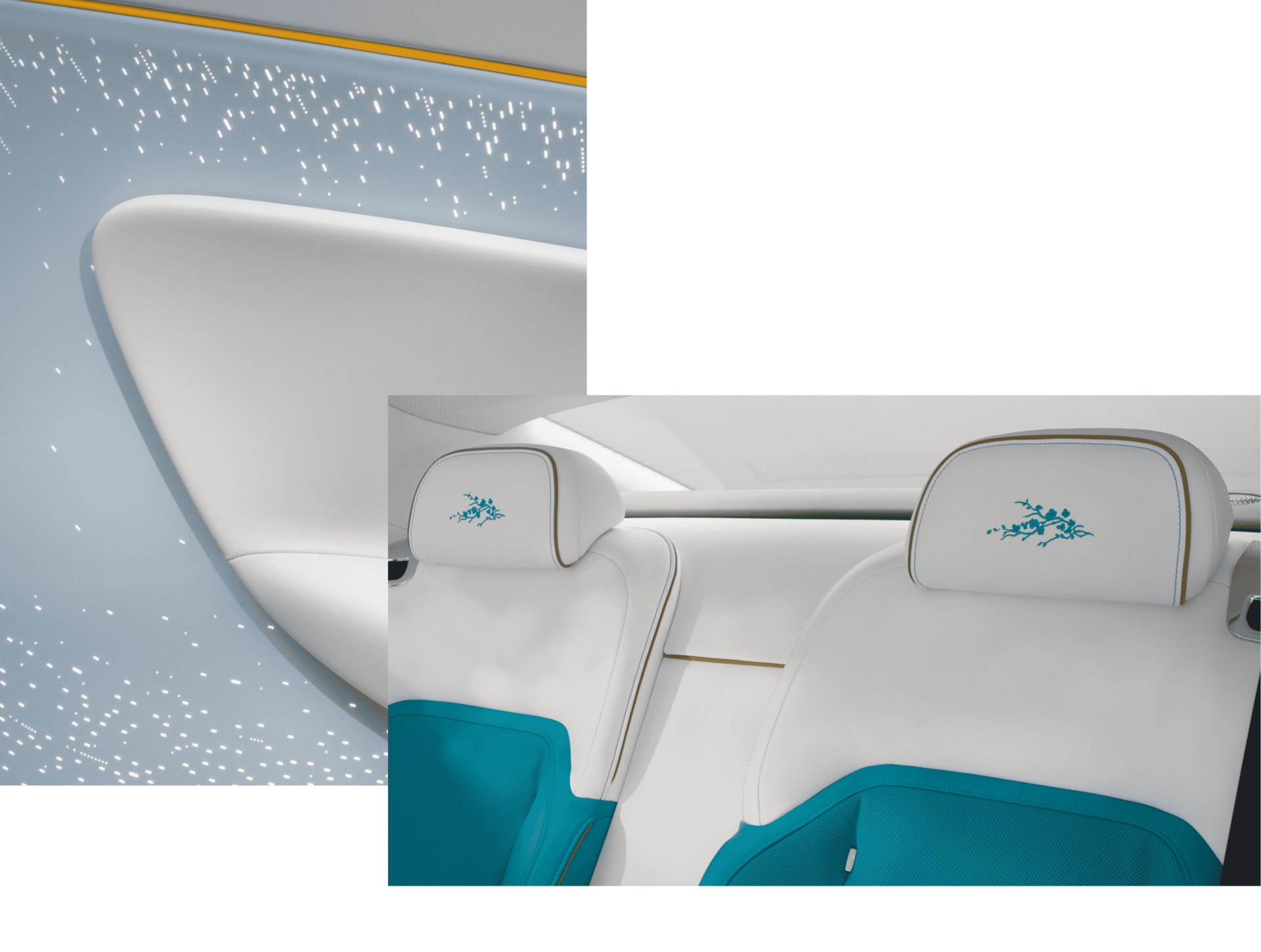 Interior detail of Spectre inspired by Primavera, Evanescent, rear seats and starlight door panel