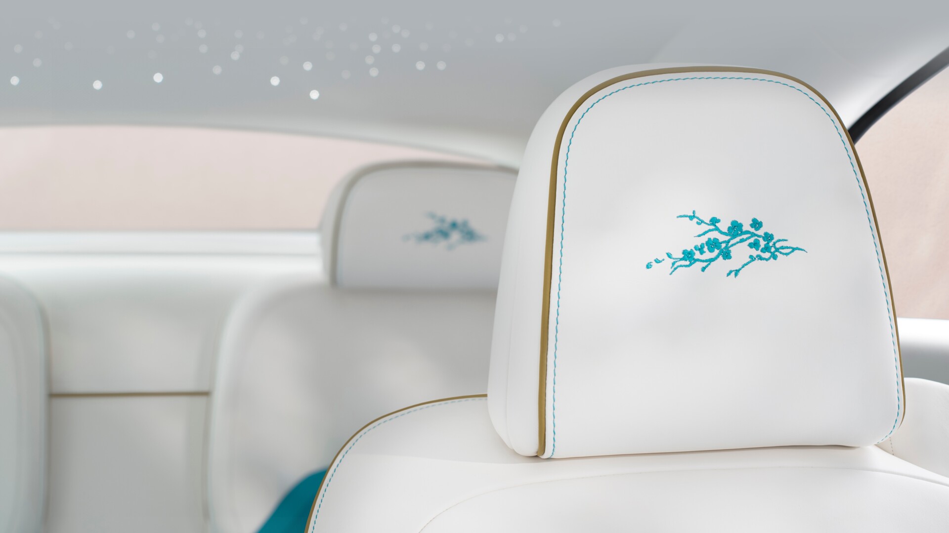 Interior headrest detail of Spectre inspired by Primavera, Evanescent
