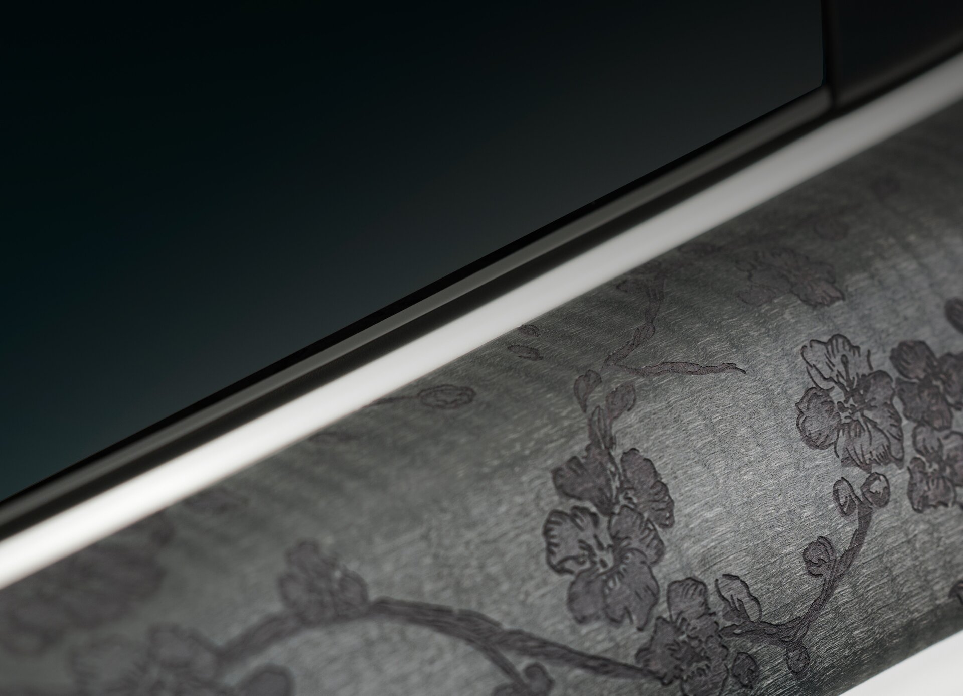 Close up of the interior detail of the blackwood fascia