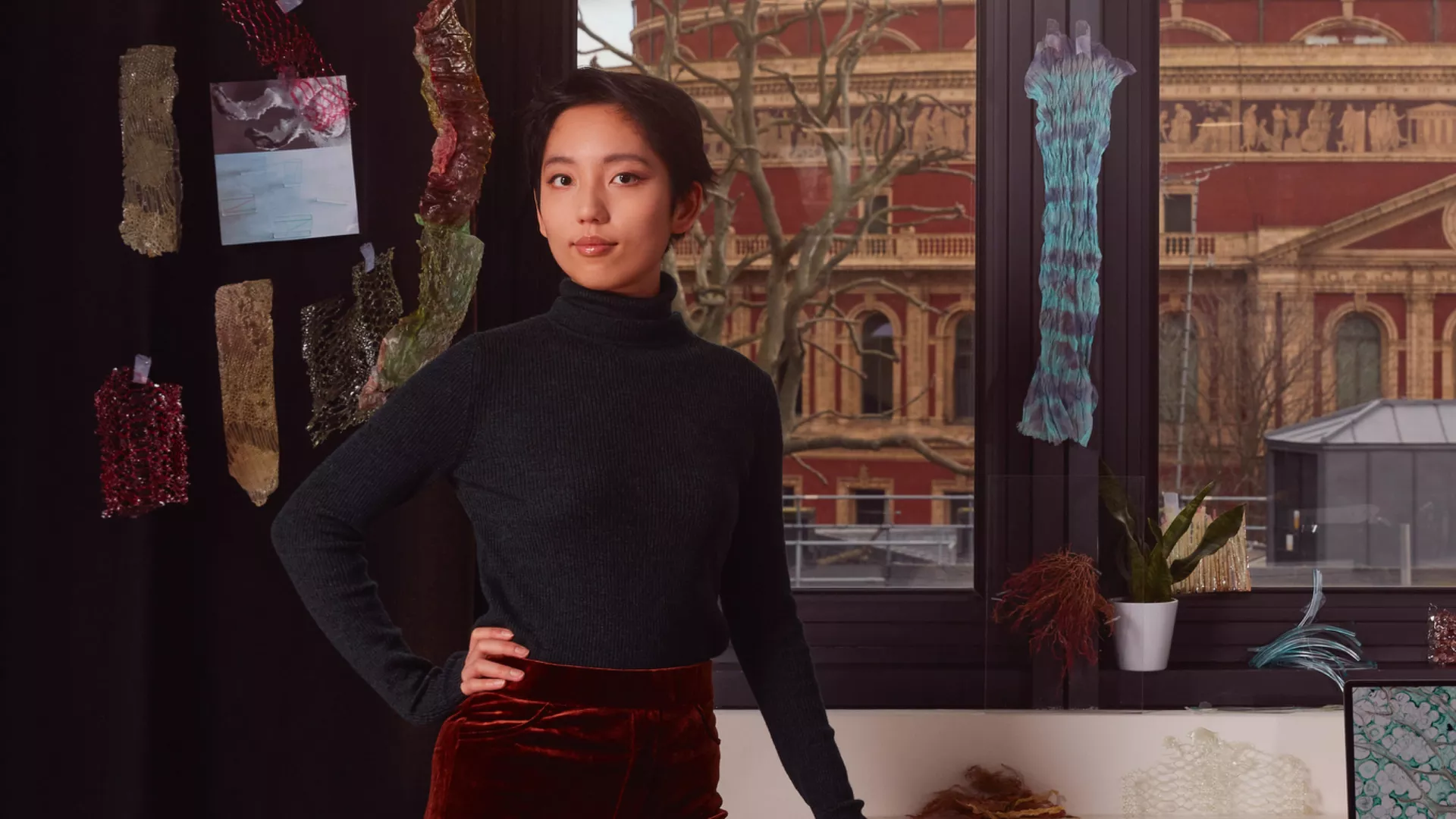 Scarlett Yang with her artwork